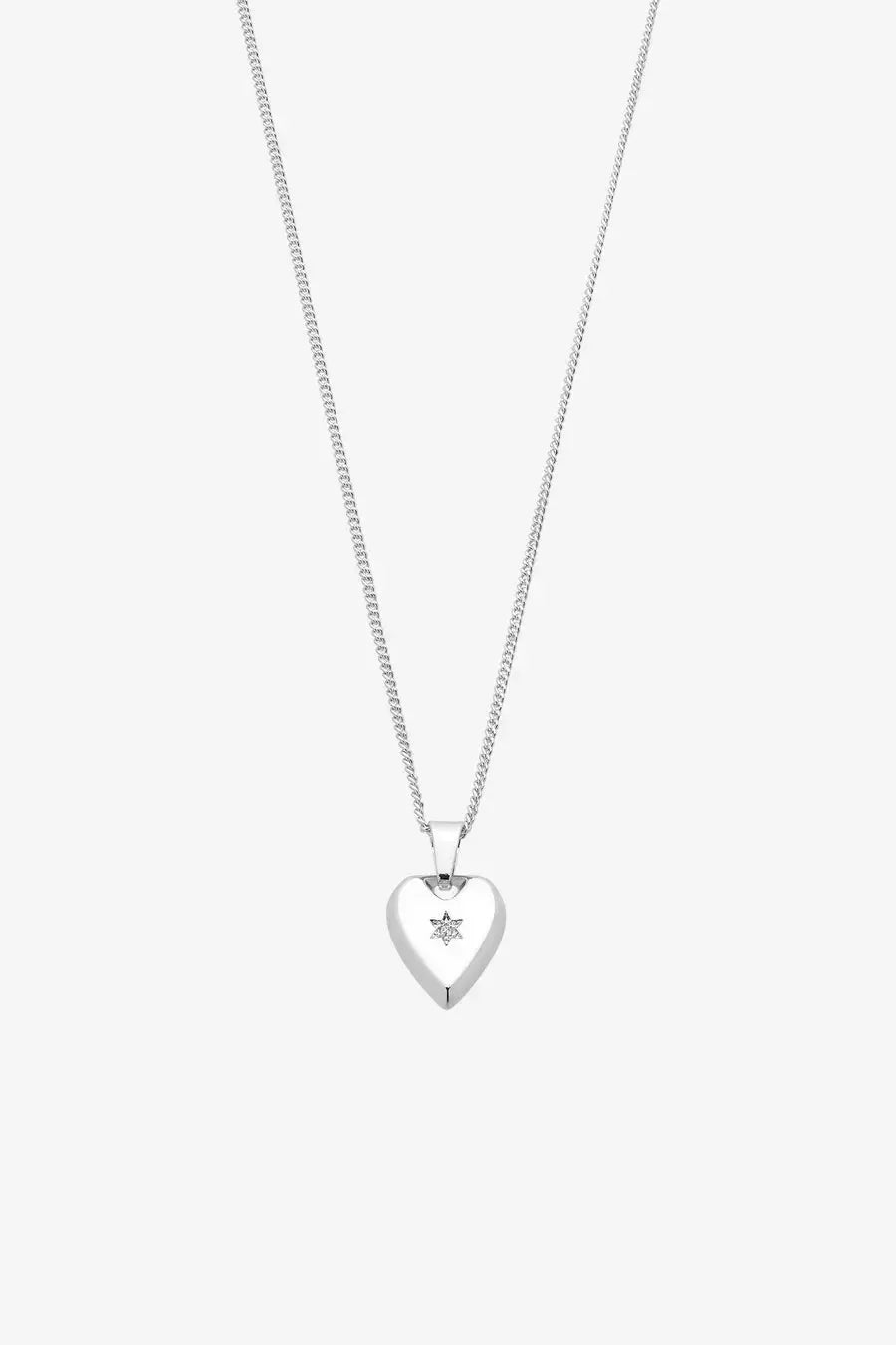 Stella Silver Heart Crystal Necklace-Jewellery-Liberte-The Bay Room