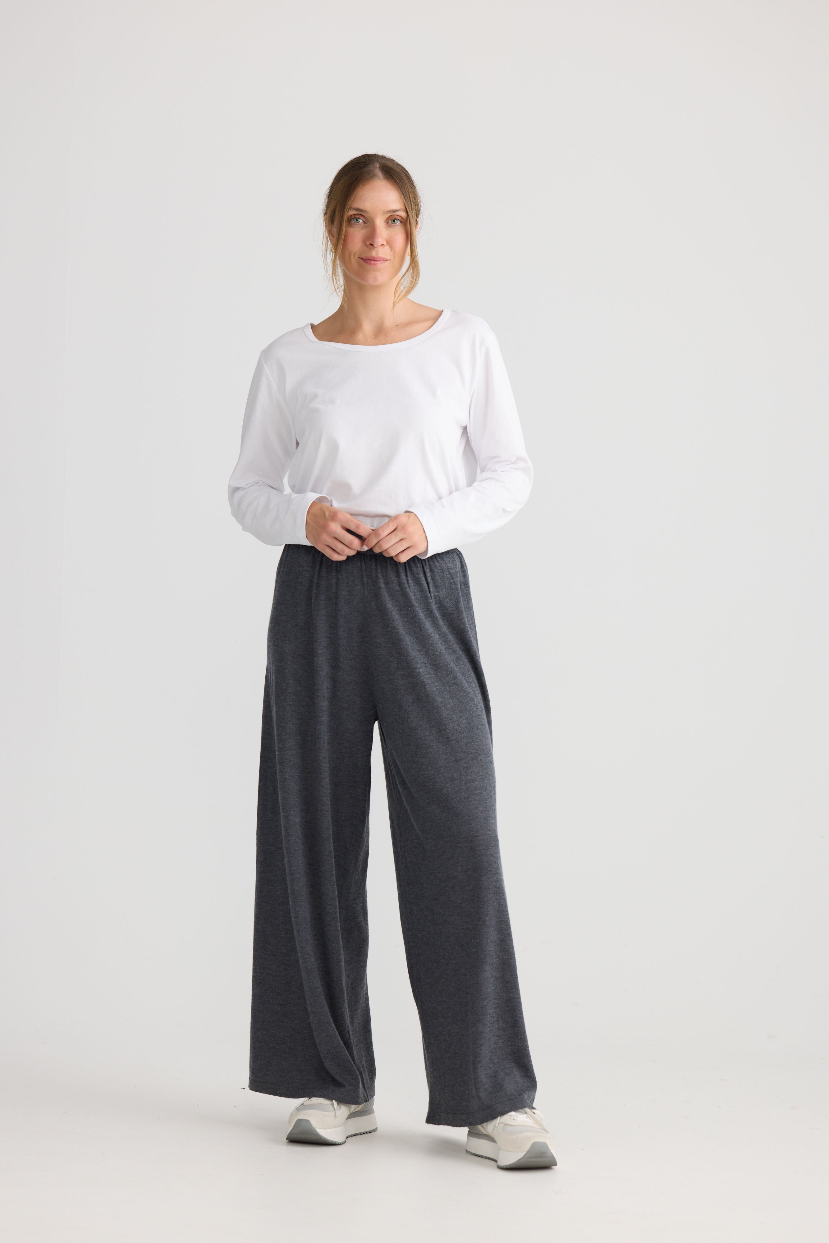 Stillness Knit Pant - Charcoal-Pants-Home Love-The Bay Room