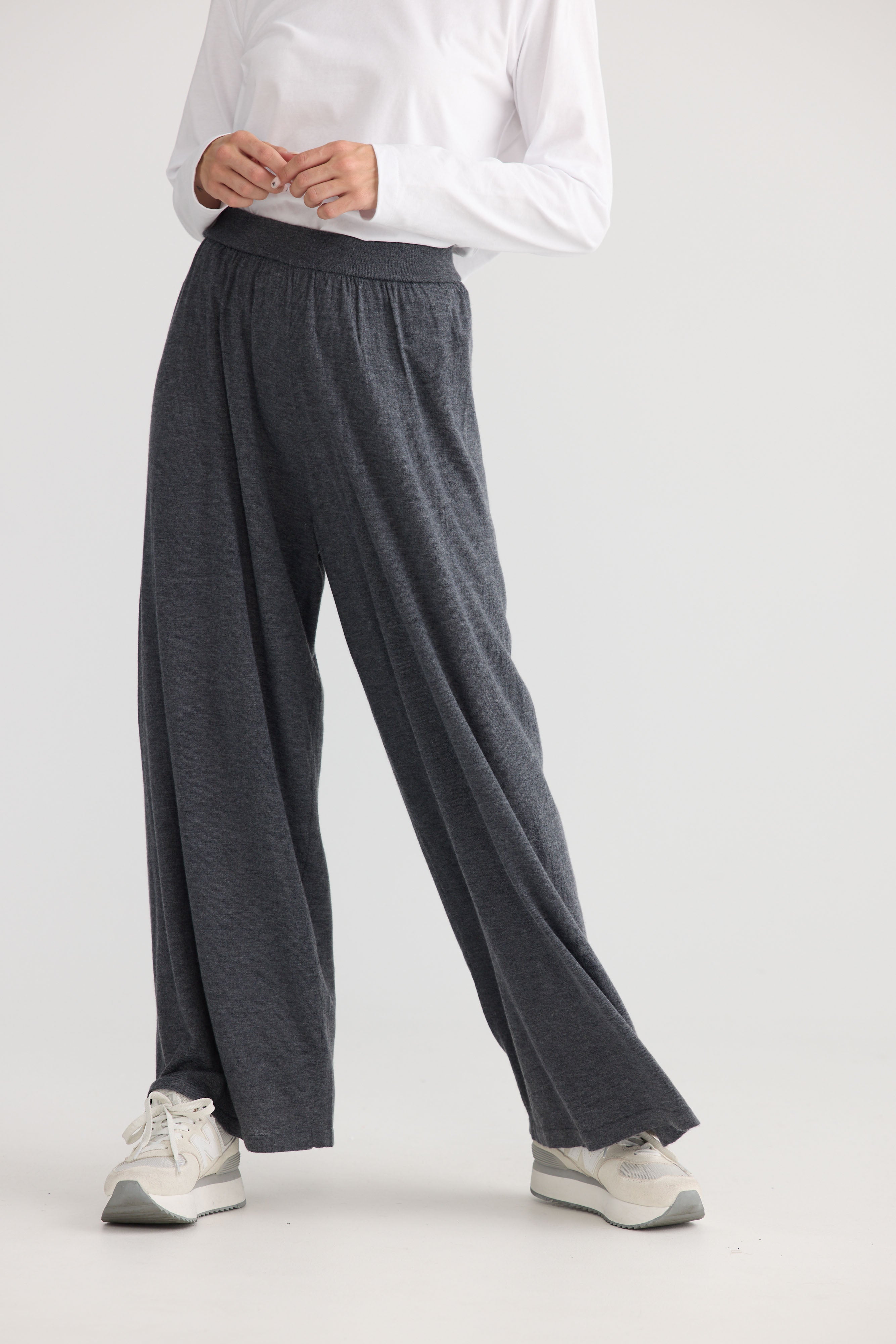 Stillness Knit Pant - Charcoal-Pants-Home Love-The Bay Room