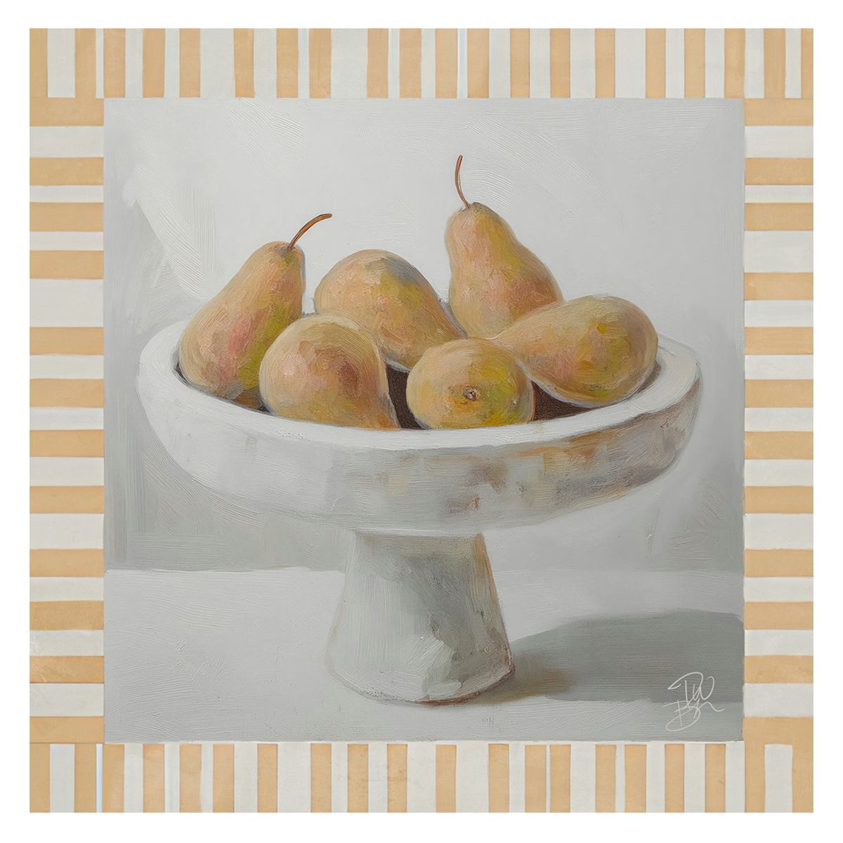 Stretched Canvas Printing with Hand Embellishment - Pear-Wall Decor-DWBH-The Bay Room