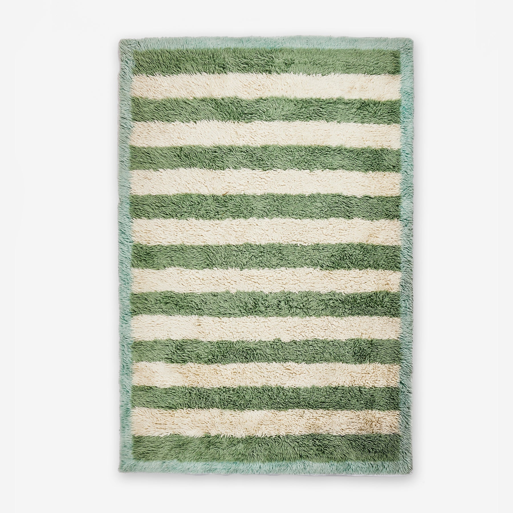 Stripe Mint Wool Rug Medium 1.5x2.3m-Floor Rugs & Doormats-Bonnie & Neil-The Bay Room