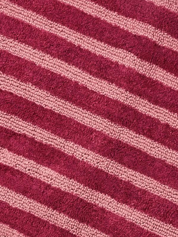 Stripe Reversible Burgundy Long Bath Mat-Soft Furnishings-Bonnie & Neil-The Bay Room