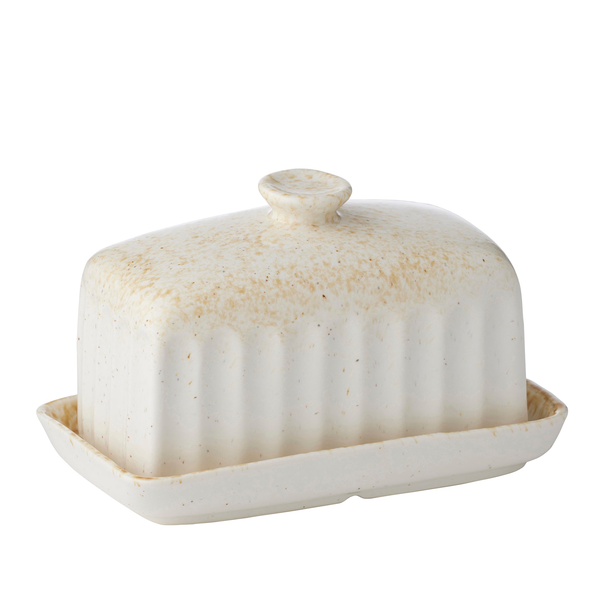 Studio Ceramic Butter Dish 17x10x10cm Nougat-Dining & Entertaining-Coast To Coast Home-The Bay Room