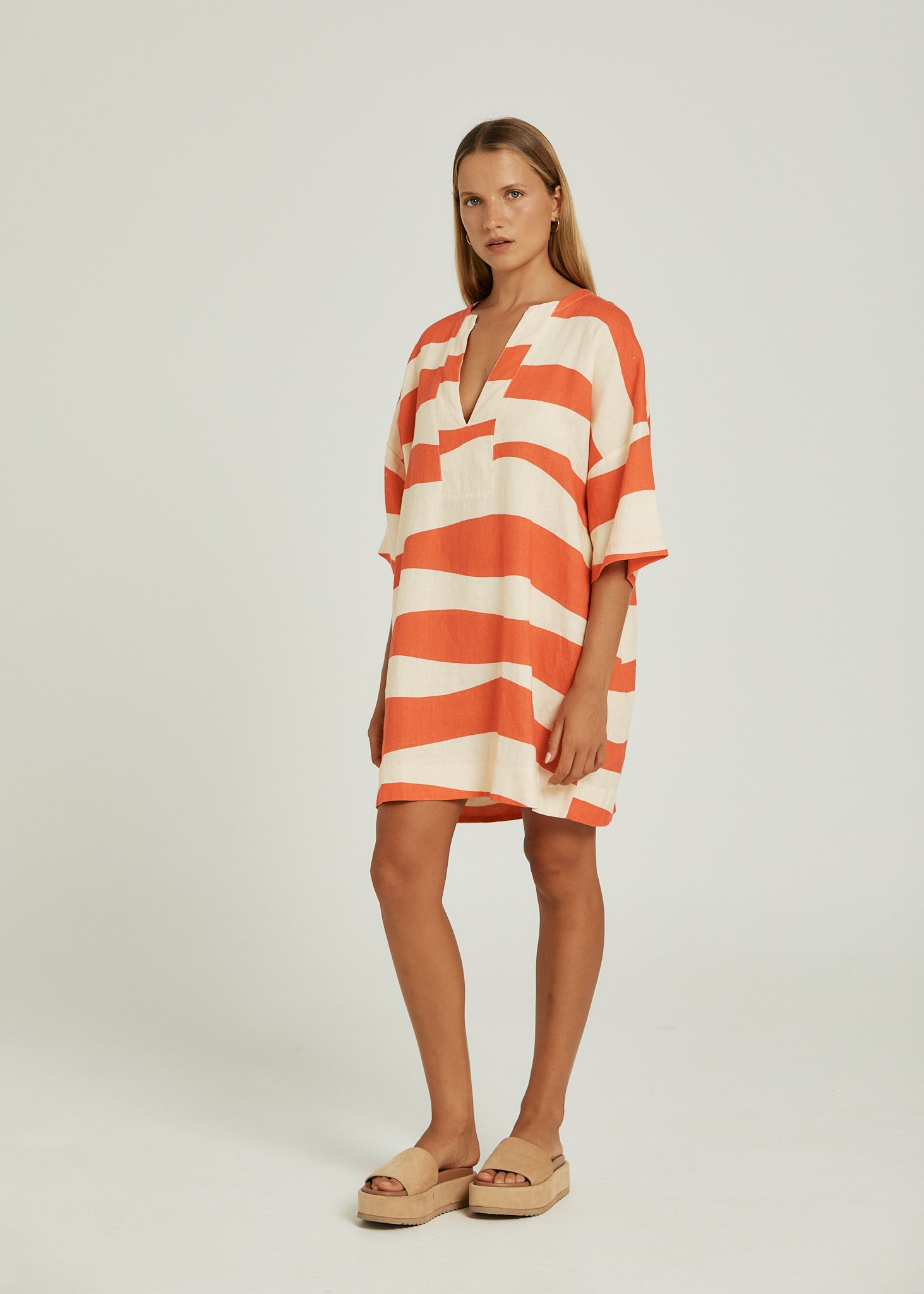 Summer Tunic - Coral Wave-Tops-Pippa Ridley-The Bay Room