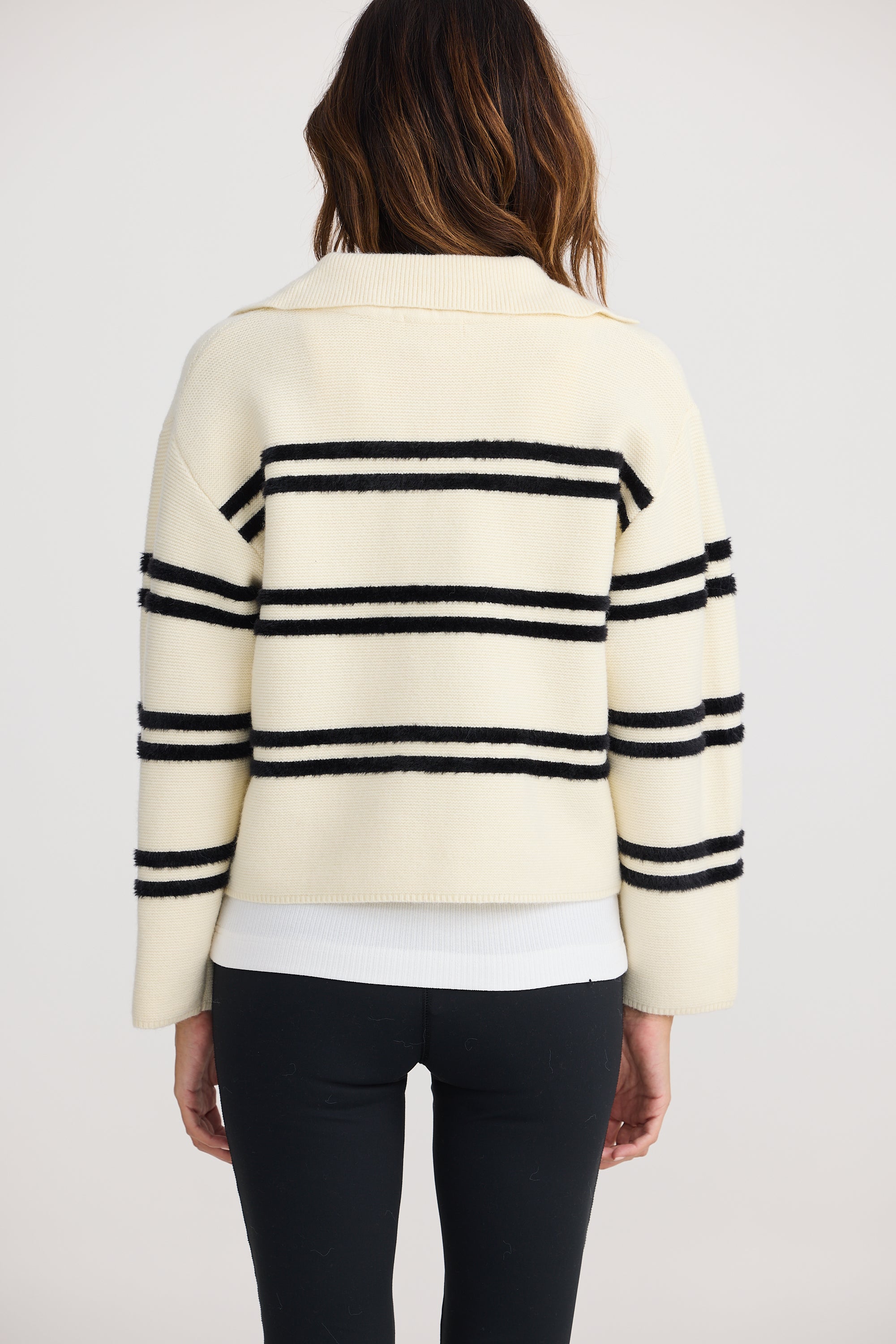 Survey Knit - Off White Stripe-Knitwear & Jumpers-Home Love-The Bay Room