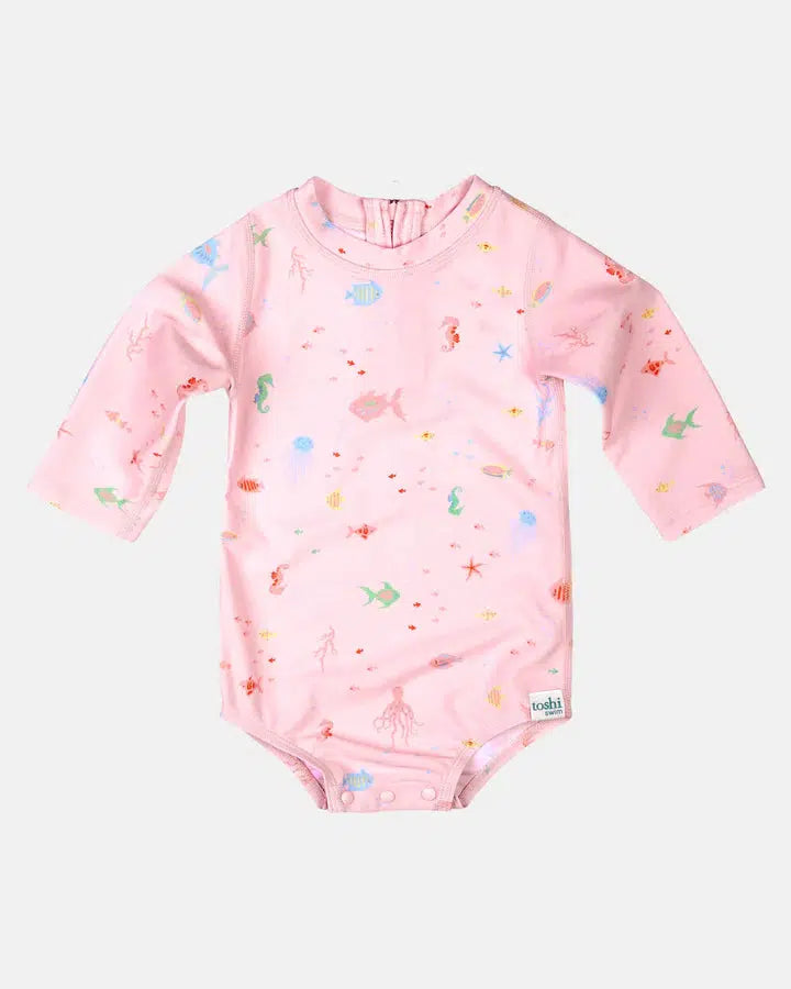 Swim Baby Onesie Long Sleeve Classic - Coral-Clothing & Accessories-Toshi-The Bay Room