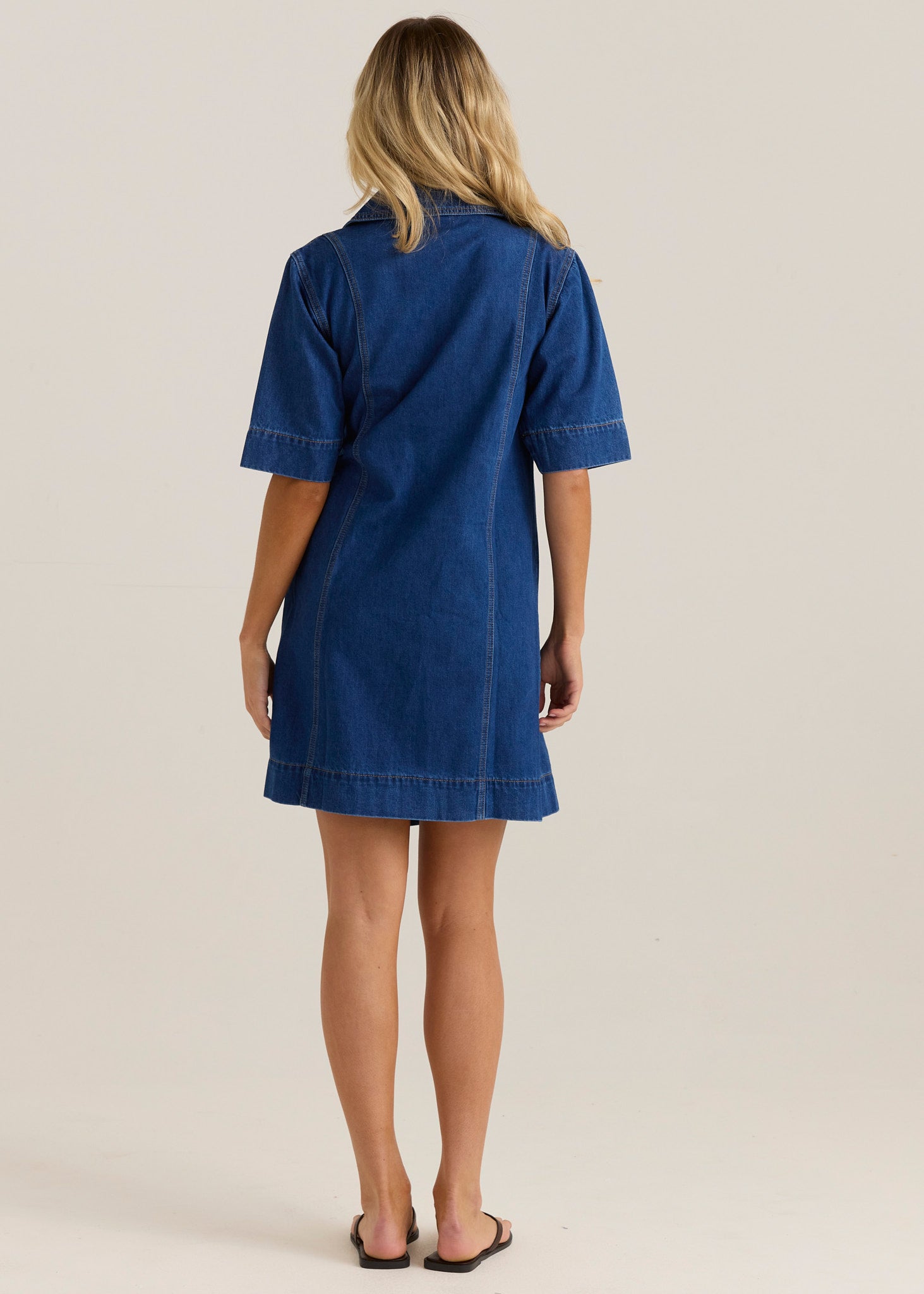 Sylvia Denim Wrap Dress - Classic Blue Wash-Dresses-SASS-The Bay Room