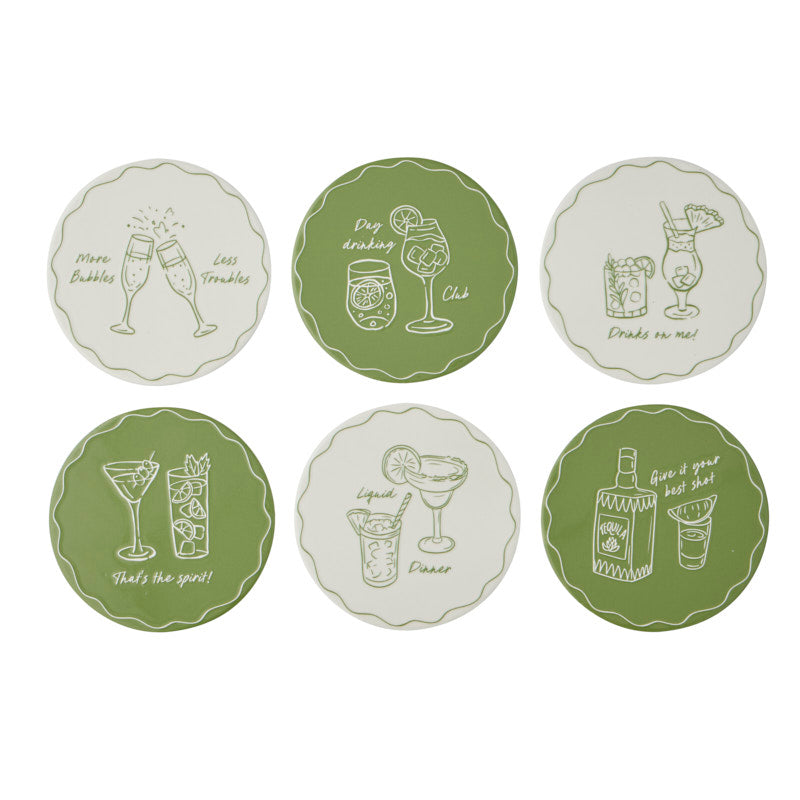Happy Hour Ceramic Coaster 10cm