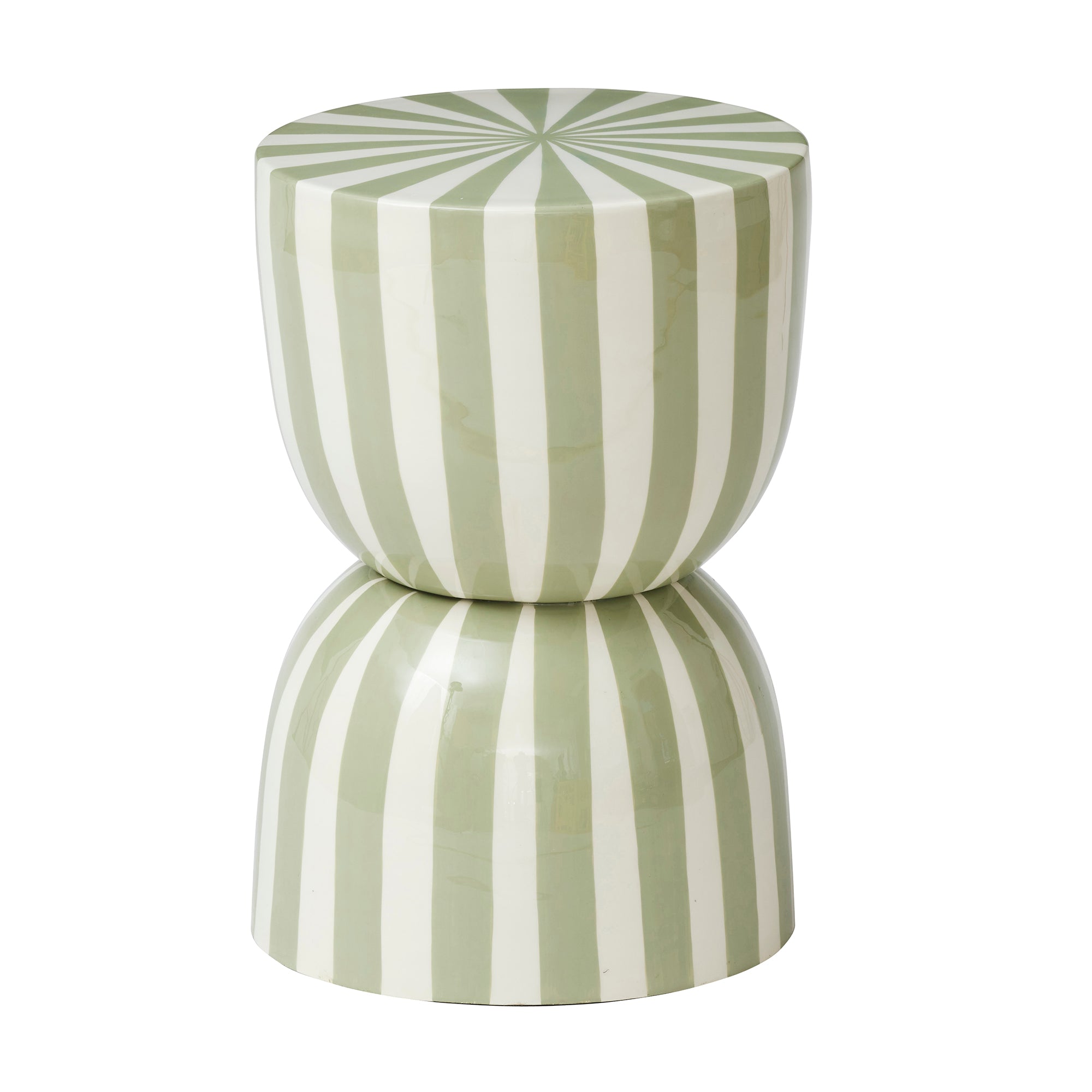 Tamar Metal Side Table 31x46cm Ivory/Sage-Furniture-Coast To Coast Home-The Bay Room