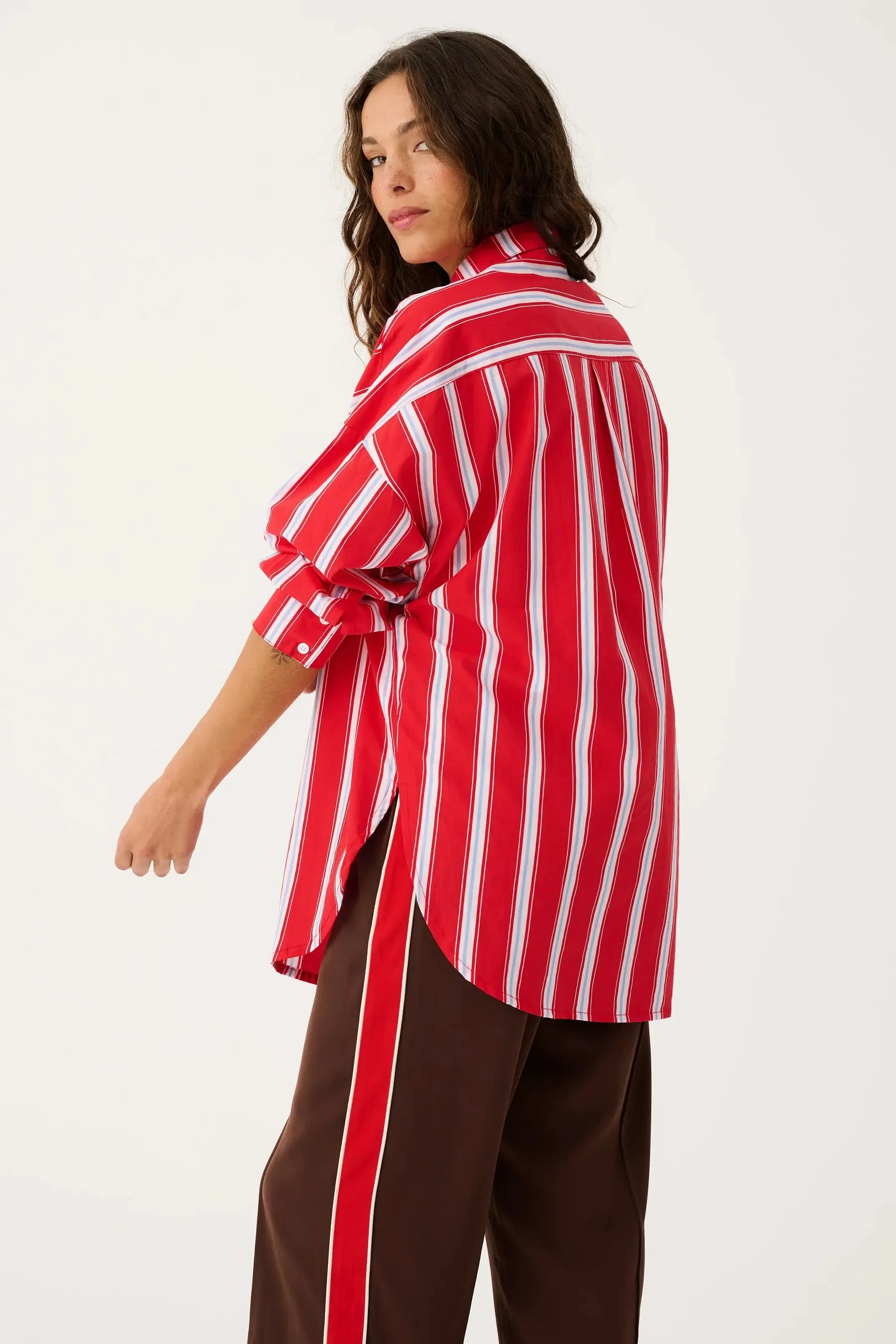 Tammy Shirt - Siren Stripe-Tops-Cartel & Willow-The Bay Room