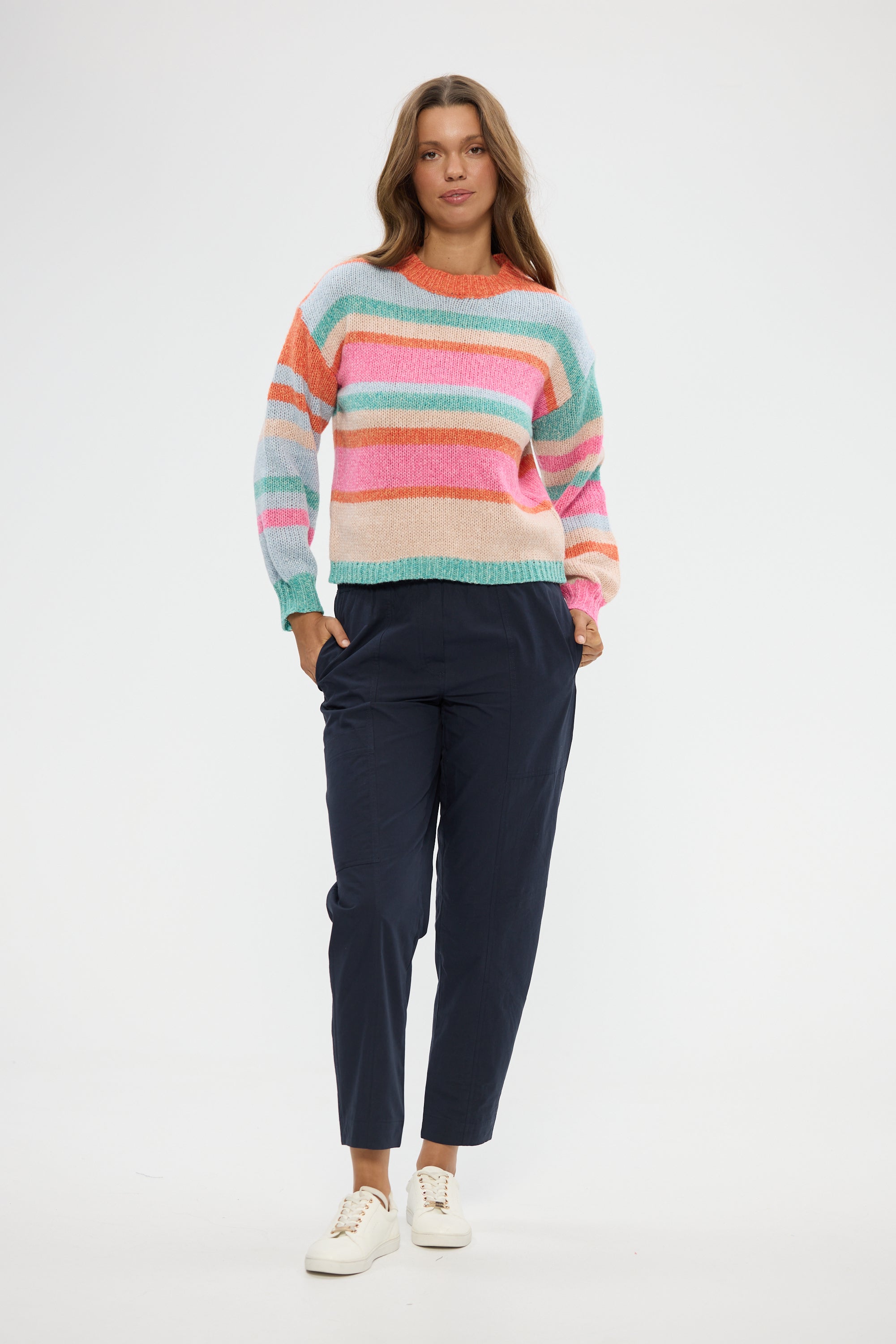 Tarn Knit - Pink Multi Stripe-Knitwear & Jumpers-Holiday-The Bay Room