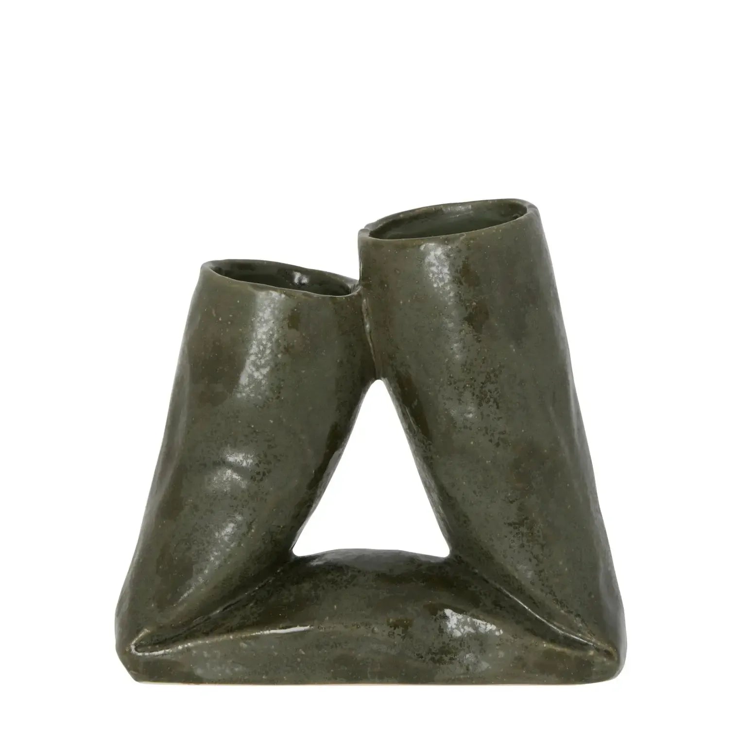Tate Vase Small Forest Green 21x10x19.5cm-Pots, Planters & Vases-Grand Designs-The Bay Room