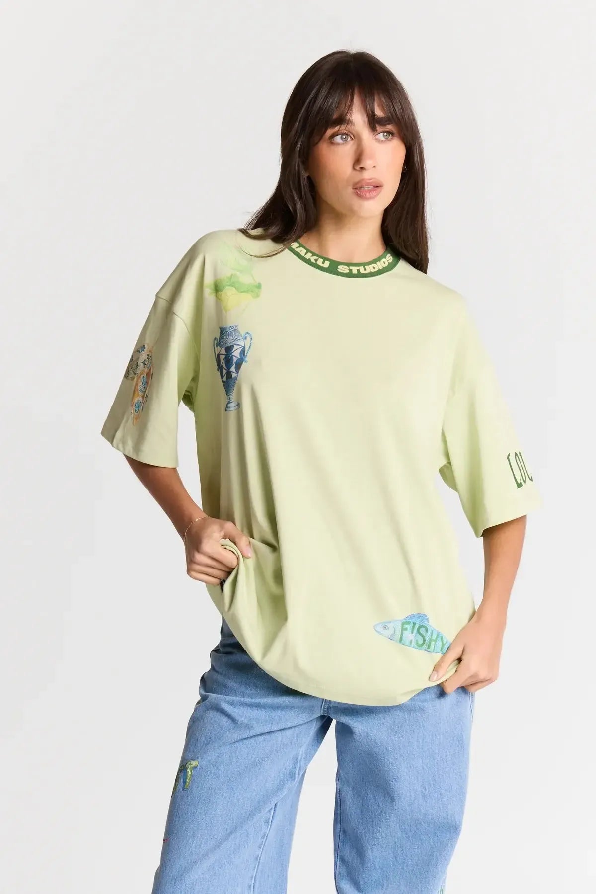 Tattoo Studio Oversized Tee-Tops-Maku Studios-The Bay Room