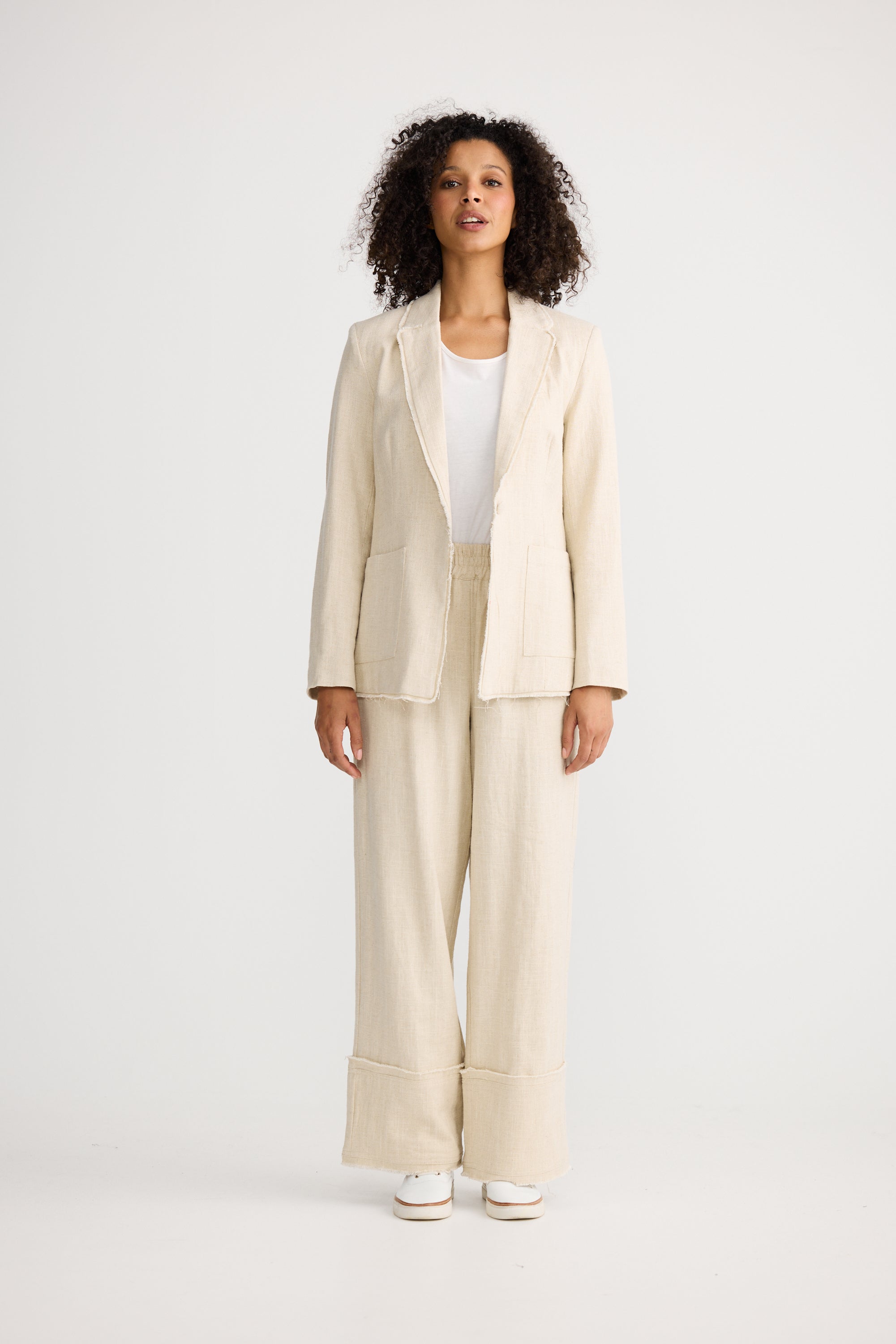 Tavira Blazer - Natural-Jackets, Coats & Vests-The Shanty Corporation-The Bay Room