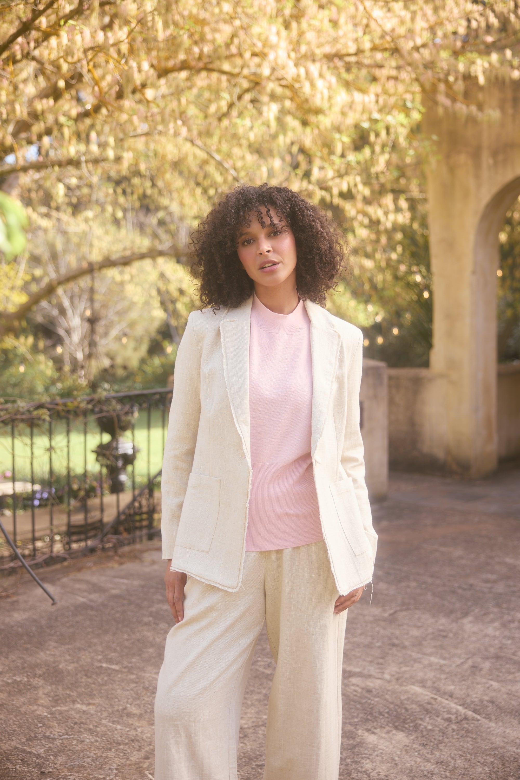 Tavira Blazer - Natural-Jackets, Coats & Vests-The Shanty Corporation-The Bay Room