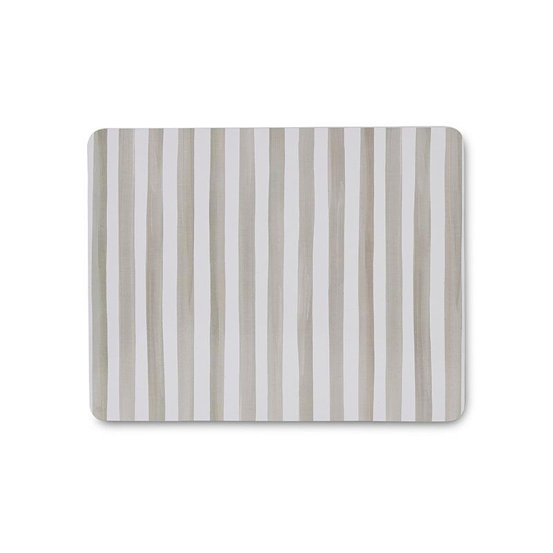 Taylor Stripe Neutral Rectangle Placemat Set 4-Dining & Entertaining-Madras Link-The Bay Room