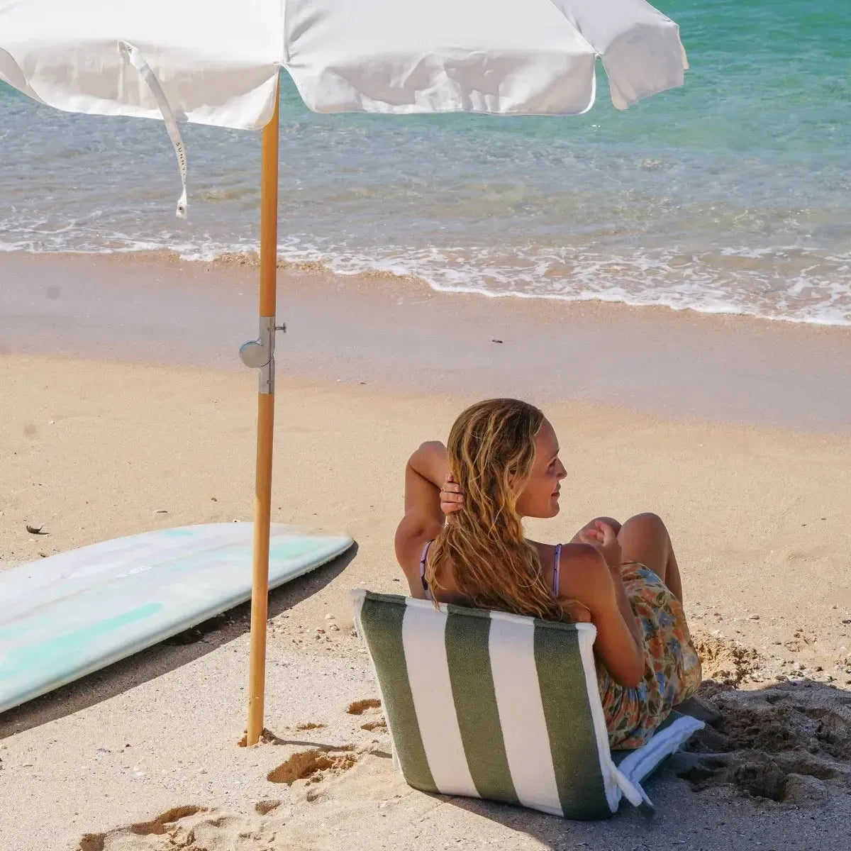 Terry Travel Lounger The Vacay Olive Stripe-Travel & Outdoors-Sunny Life-The Bay Room