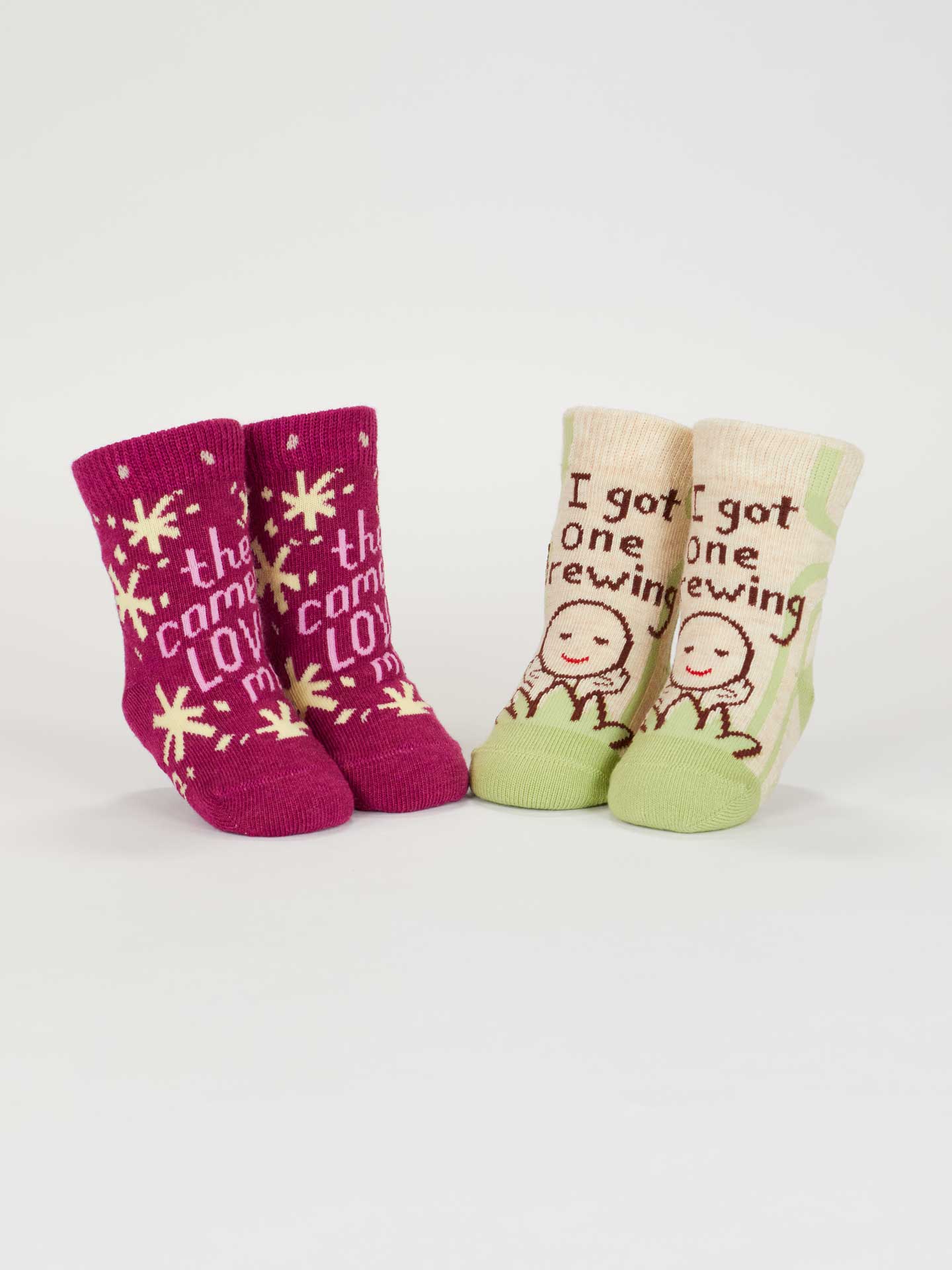 The Camera Loves Me/ I Got One Brewing Baby Socks-Blue Q-The Bay Room