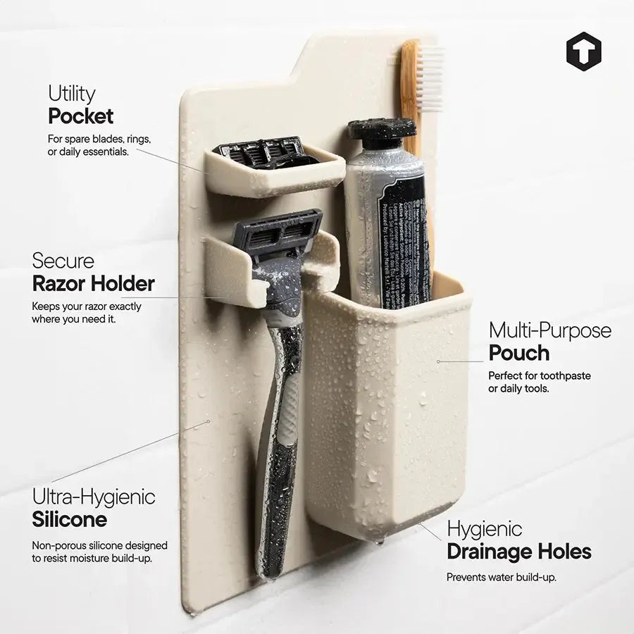The Harvey Toothbrush & Razor Holder - Sand-Beauty & Well-Being-Tooletries-The Bay Room