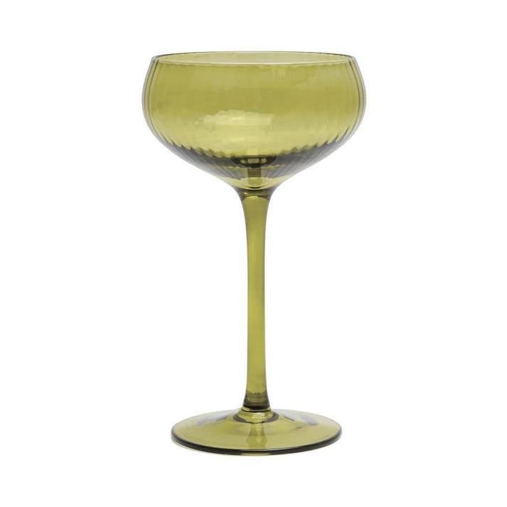 The Lou Coupe Glass - Set of 2 Olive-Dining & Entertaining-Here's How-The Bay Room