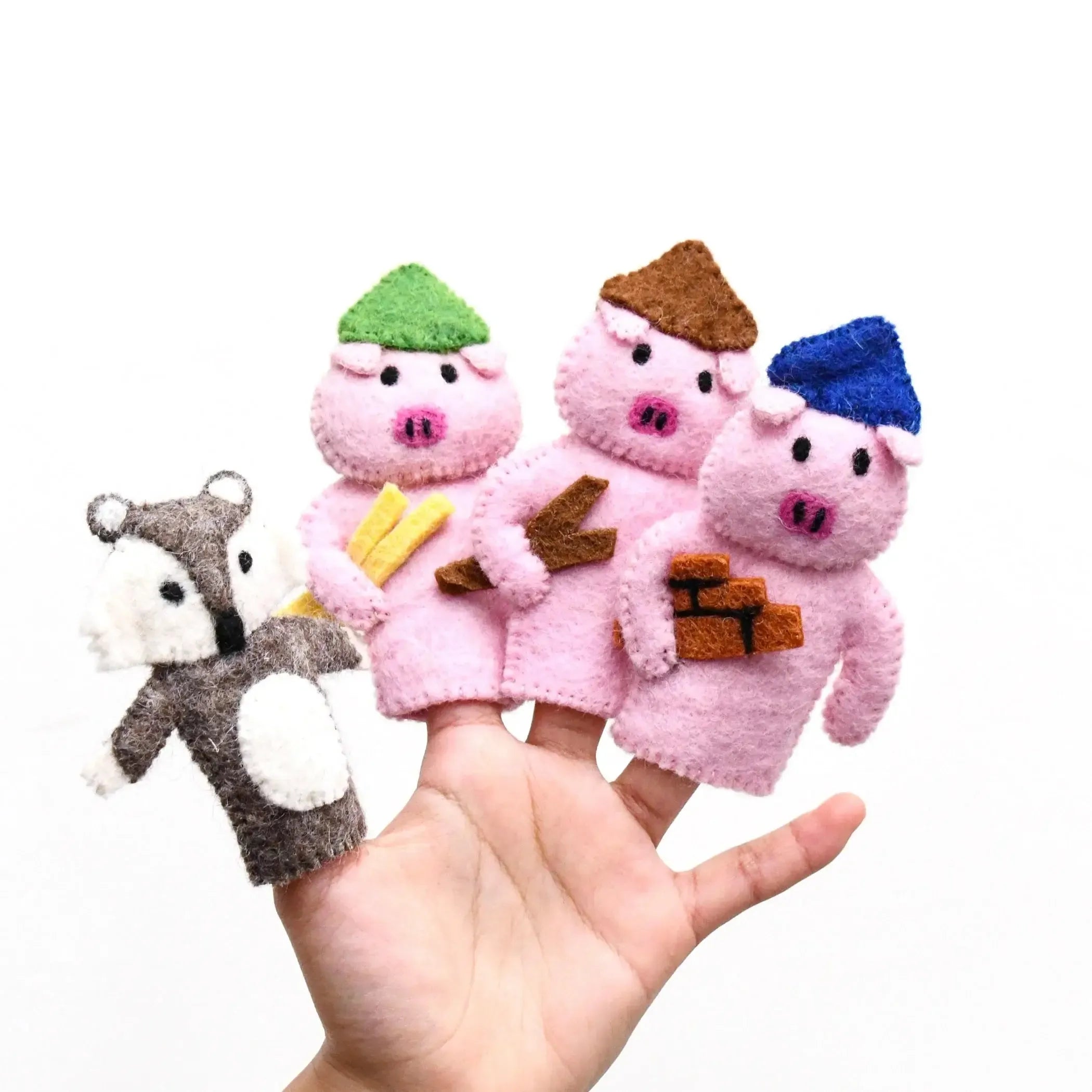 The Three Little Pigs Finger Puppet Set-Toys-Tara Treasures-The Bay Room