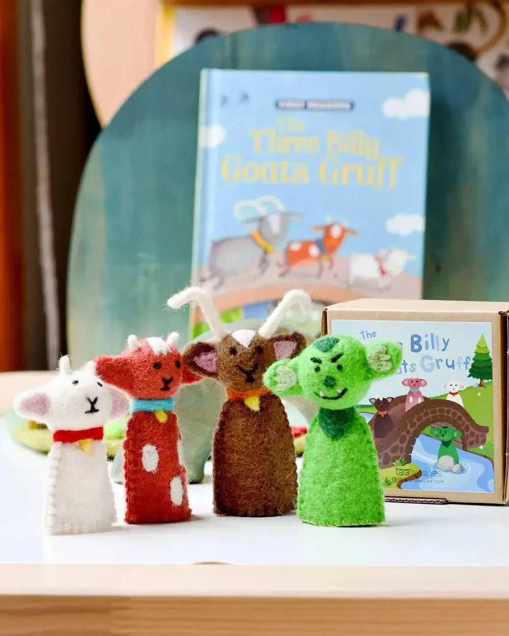 Three Billy Goats Gruff Finger Puppet Set-Toys-Tara Treasures-The Bay Room