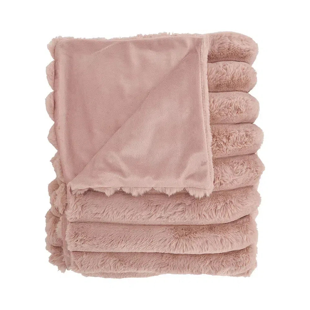 Throw Ribbed Fur - Dusty Pink-General-Annabel Trends-The Bay Room