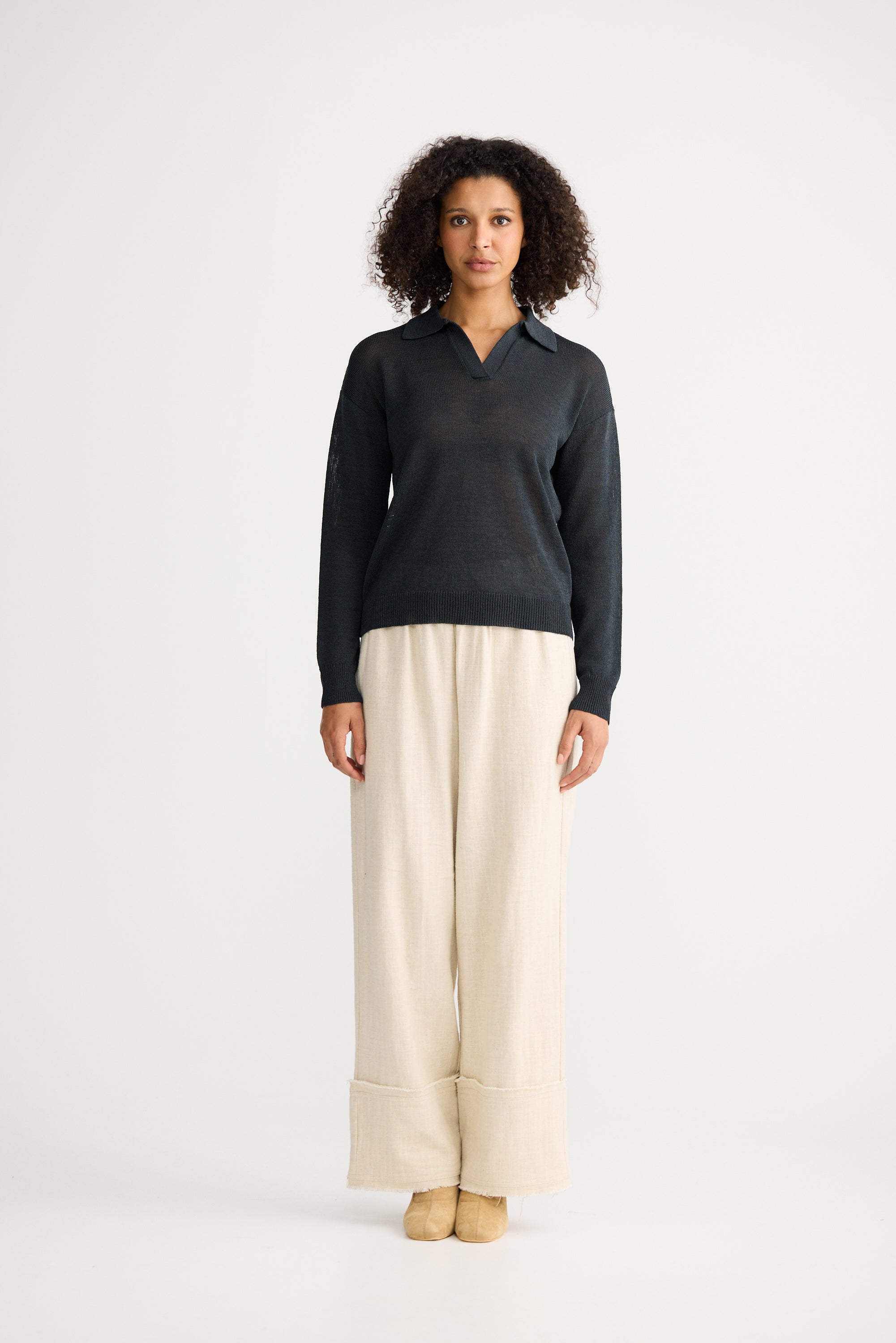 Tierra Knit Top - Charcoal-Tops-The Shanty Corporation-The Bay Room