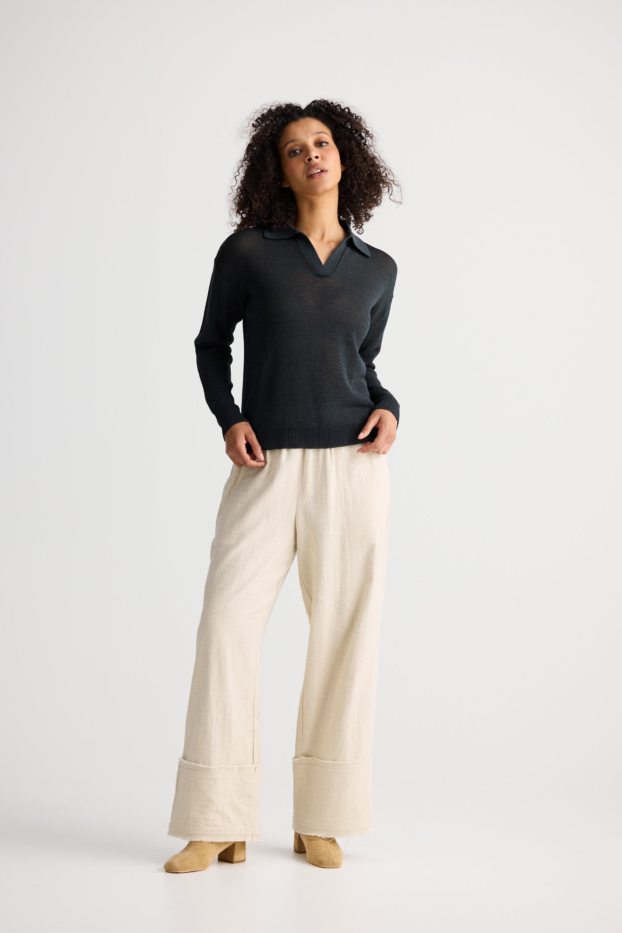 Tierra Knit Top - Charcoal-Tops-The Shanty Corporation-The Bay Room