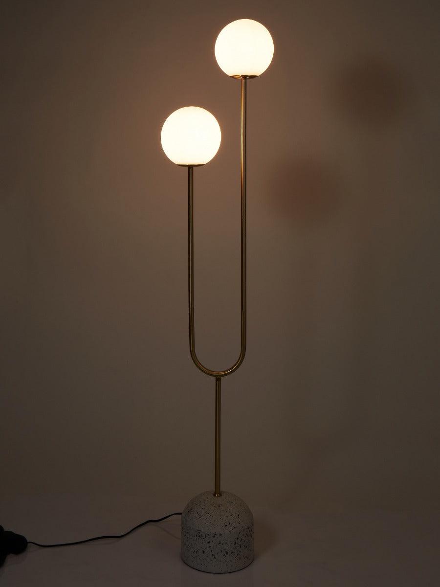 Tivoli Floor Lamp 150cm White & Gold-Lighting-Amalfi-The Bay Room