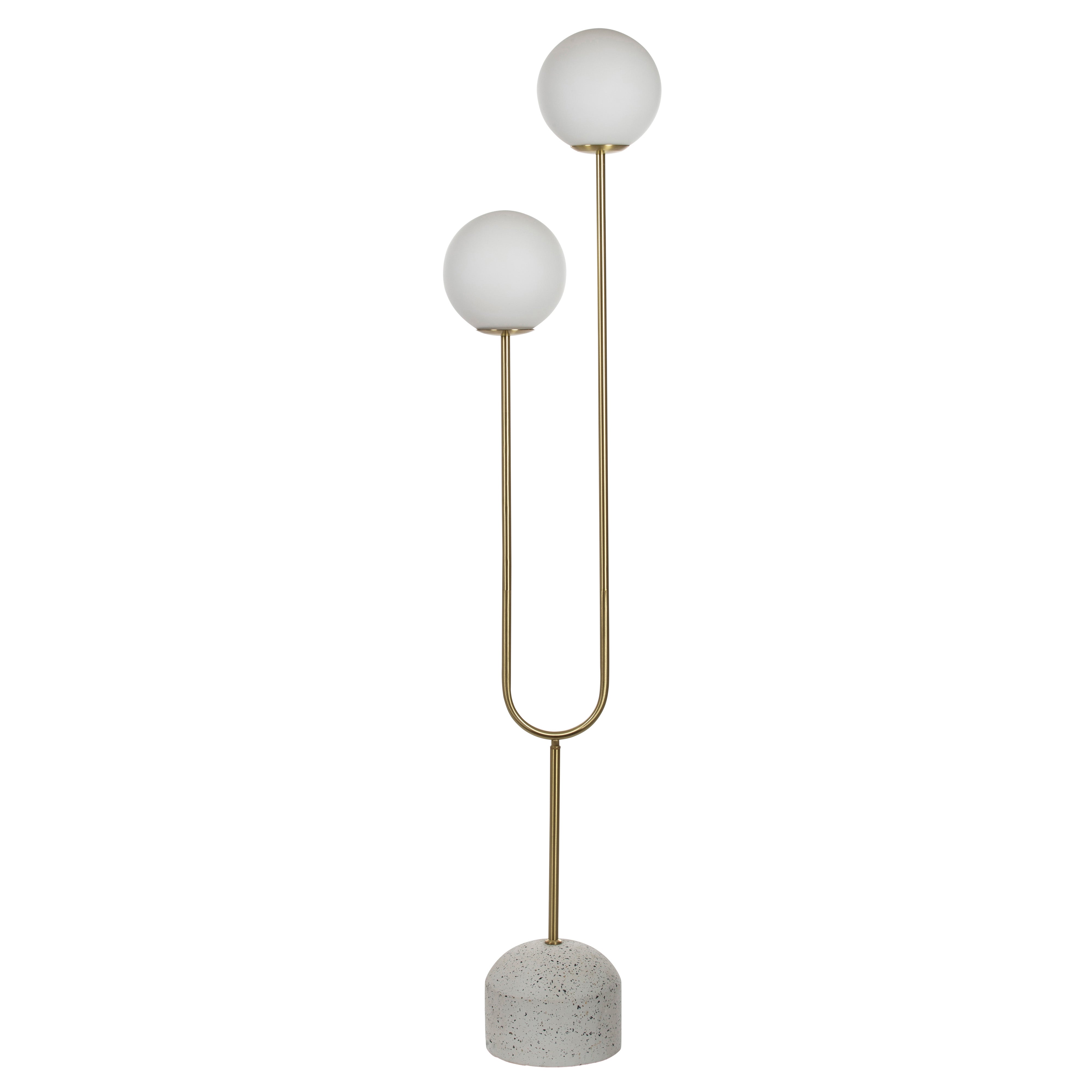 Tivoli Floor Lamp 150cm White & Gold-Lighting-Amalfi-The Bay Room