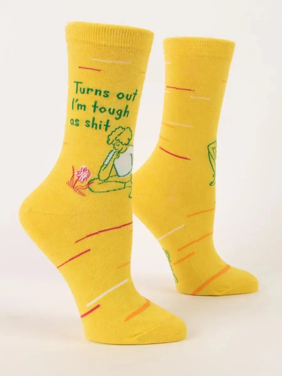 Tough as Shit Women's Crew Socks-Fun & Games-Blue Q-The Bay Room