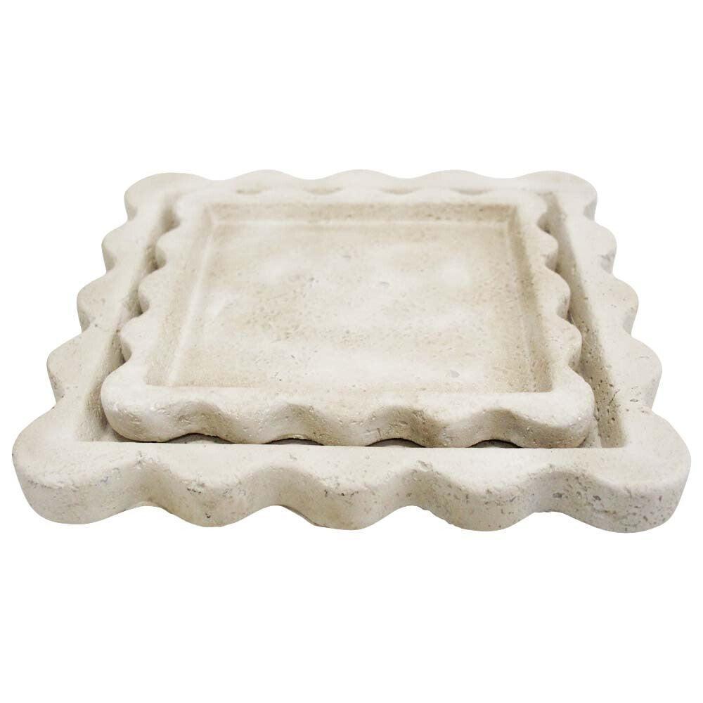 Tray Scallop Sandstone-Decor Items-Lavida-The Bay Room