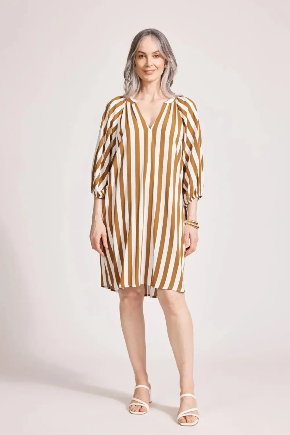 Treville Stripe Dress - Caramel-Eb & Ive-The Bay Room