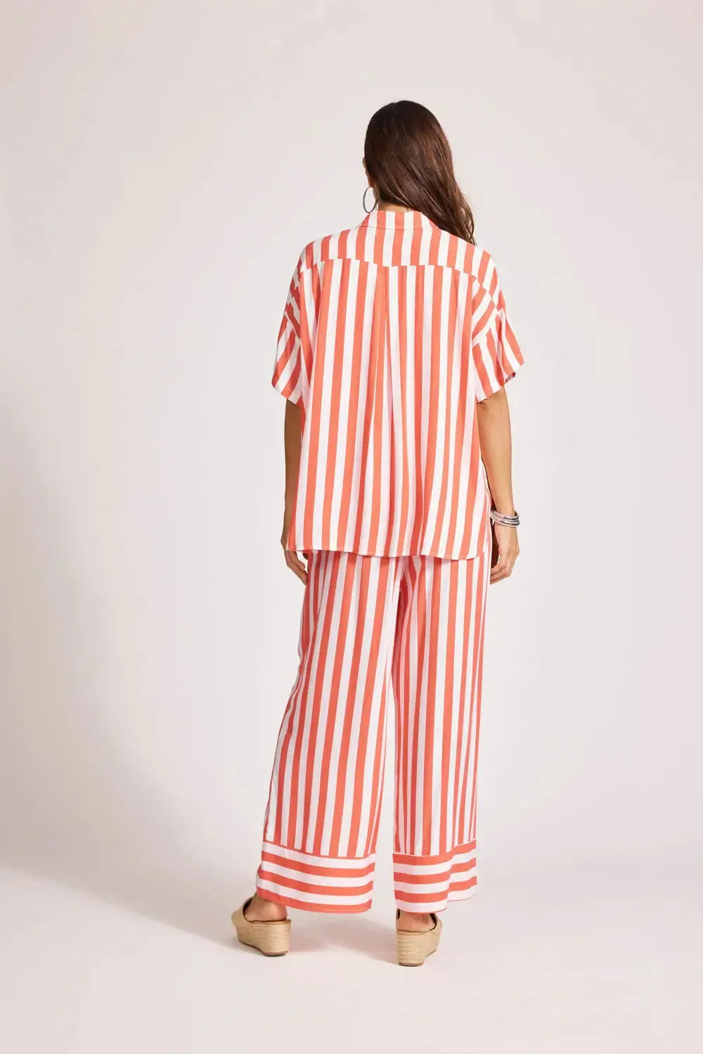 Treville Stripe Shirt - Coral-Eb & Ive-The Bay Room