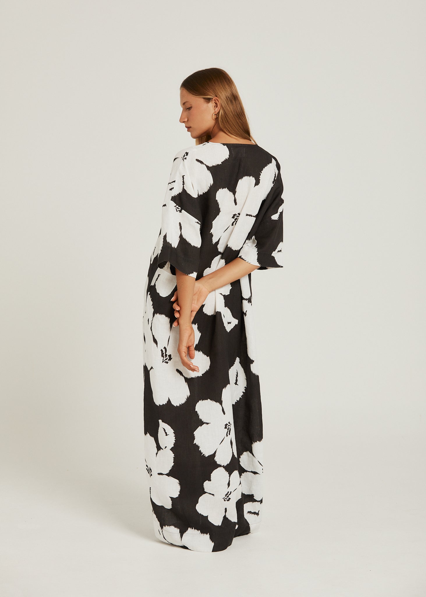 Tulum Maxi Dress - Charcoal Bloom-Dresses-Pippa Ridley-The Bay Room