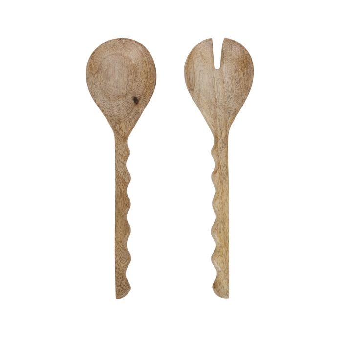 Turin Wood Salad Servers 27.5cm-Dining & Entertaining-Coast To Coast Home-The Bay Room