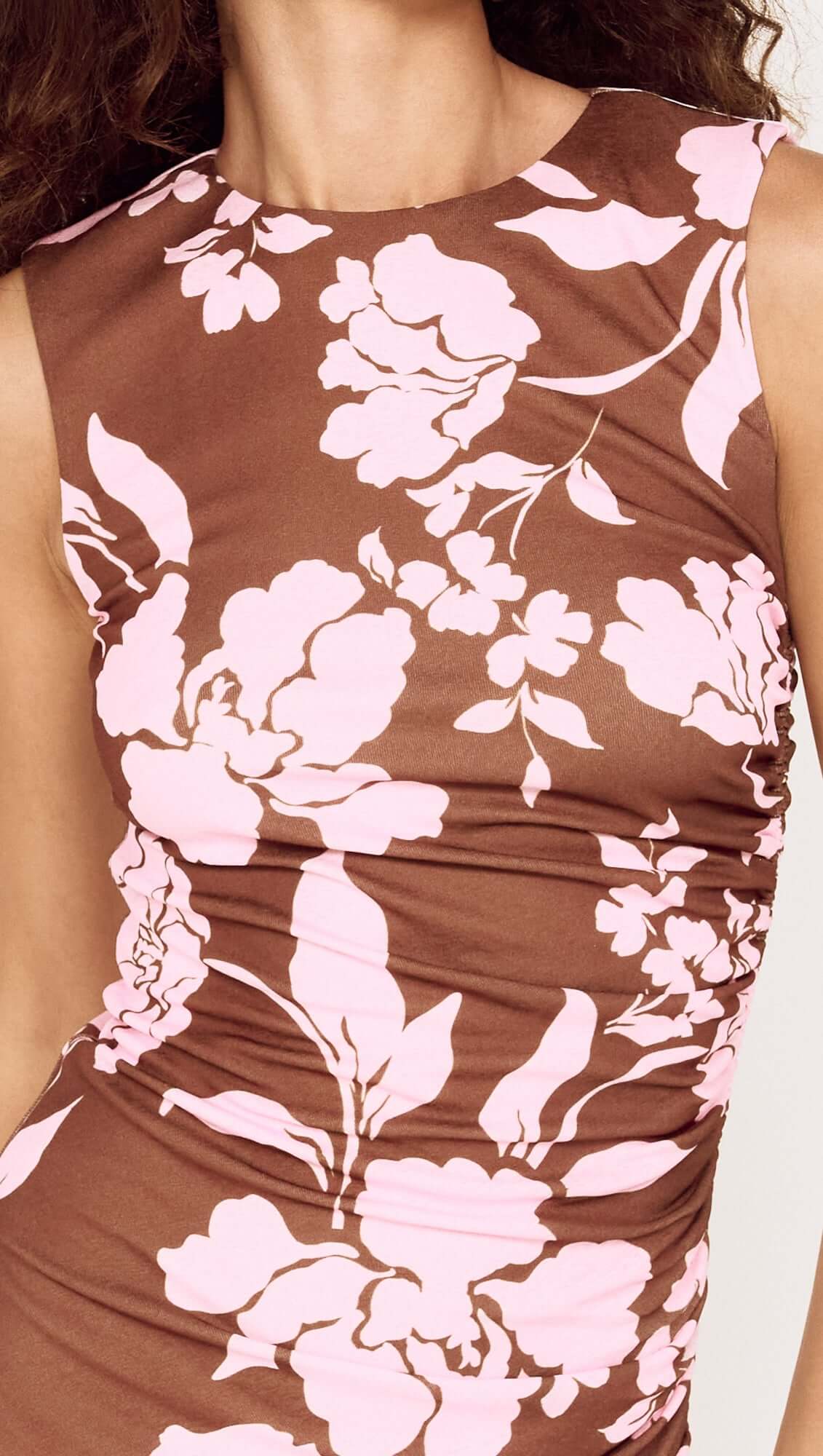 Uli Mesh Midi Dress - Chocolate/Lilac-Dresses-Mink Pink-The Bay Room