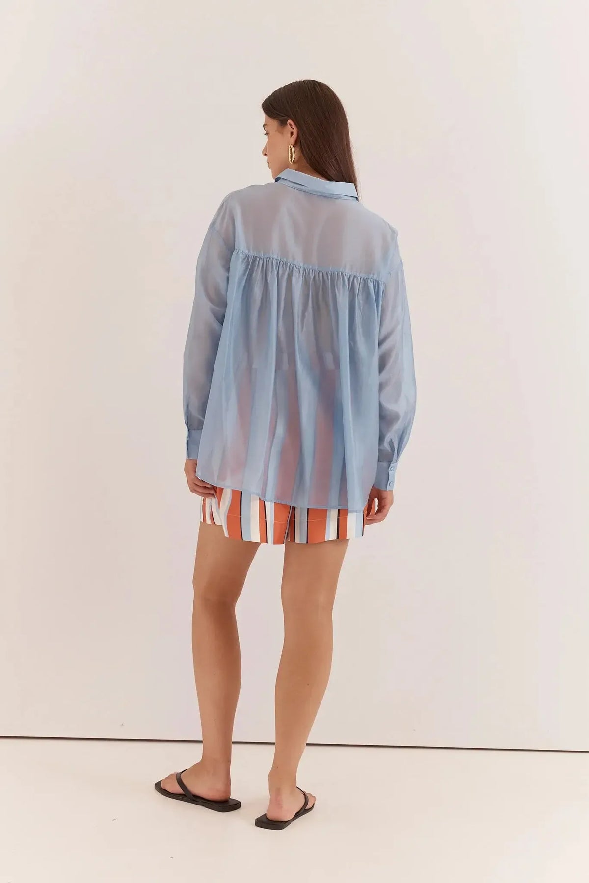 Val Oversized Shirt - Pale Blue-Tops-SASS-The Bay Room
