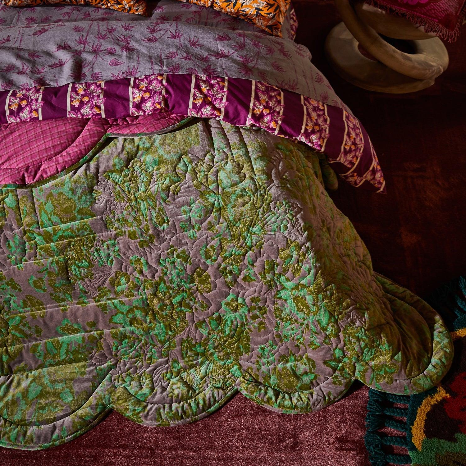 Valeria Scalloped Quilted Bedcover-Soft Furnishings-Sage & Clare-The Bay Room