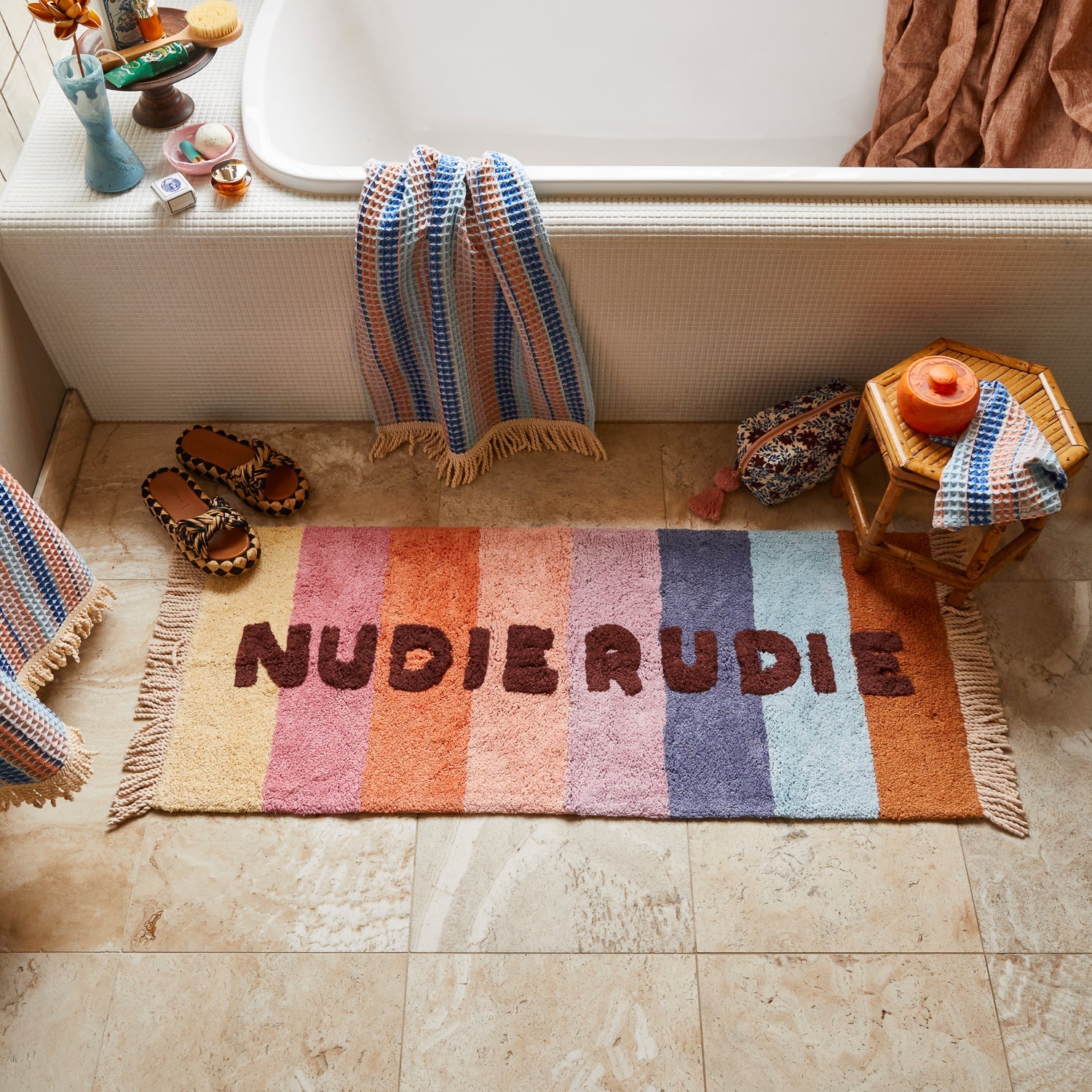 Valli Nudie Rudie Bath Runner-Soft Furnishings-Sage & Clare-The Bay Room