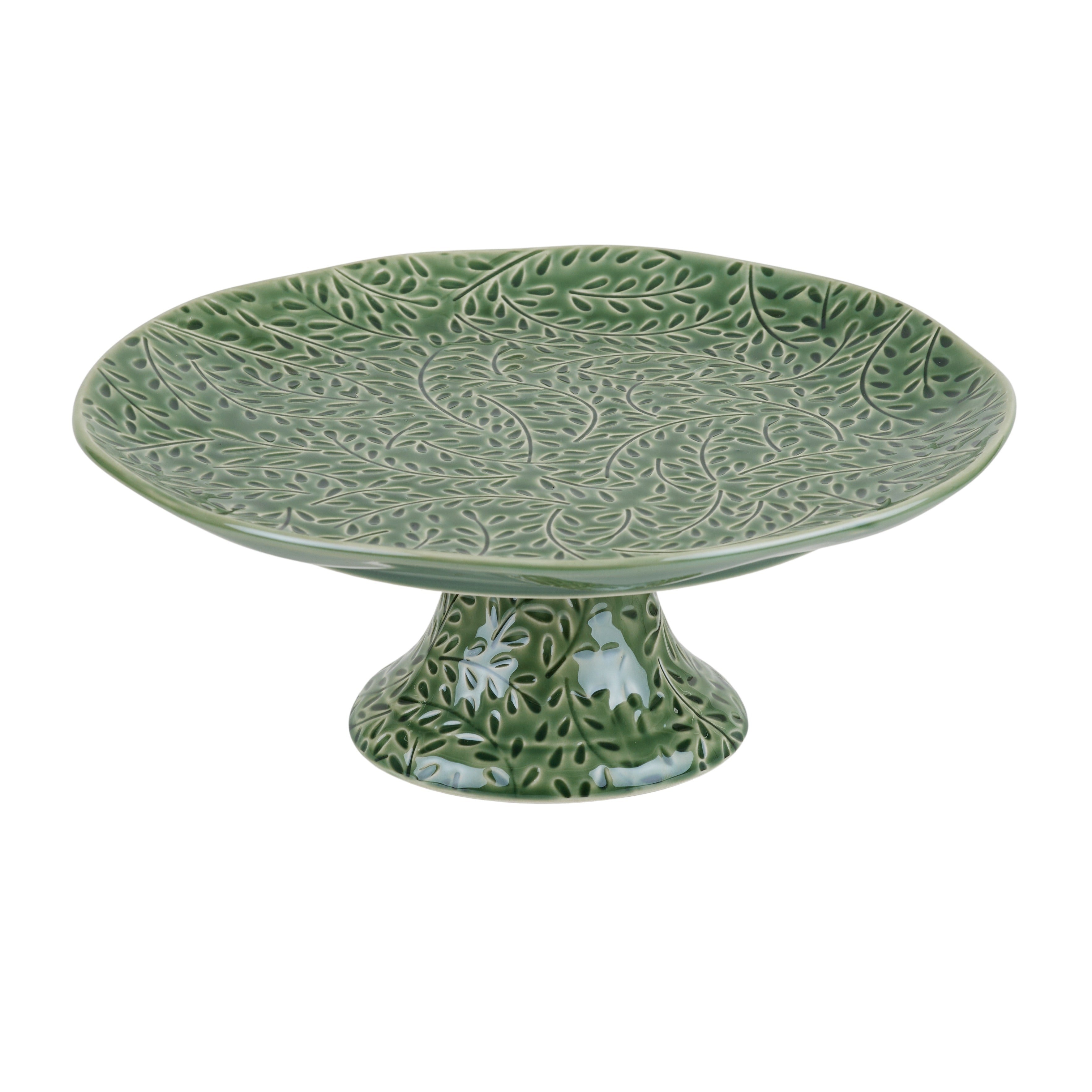 Venus Ceramic Footed Plate 26.5x10.5cm Green-Dining & Entertaining-Coast To Coast Home-The Bay Room