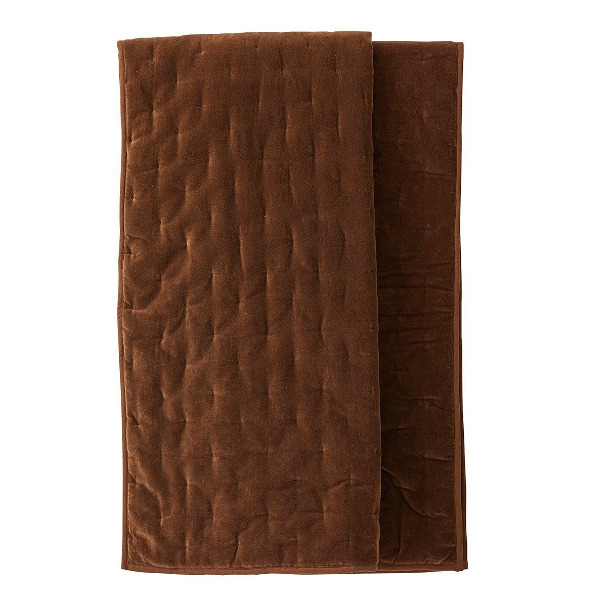 Vera Quilted Velvet Throw 130x180cm Cocoa-Soft Furnishings-Coast To Coast Home-The Bay Room