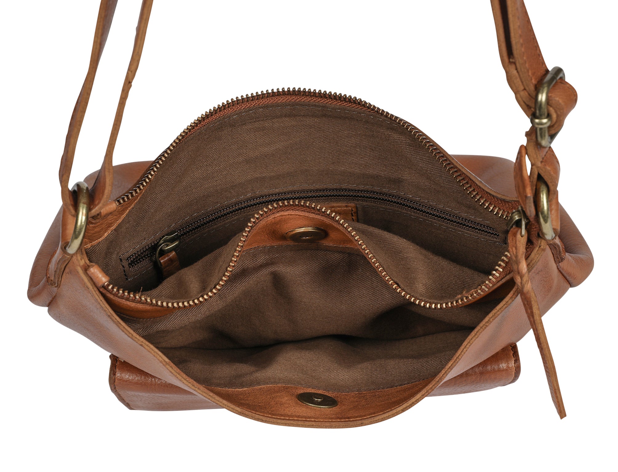 Vintage Leather Shoulder/Cross Body Bag with Front Pocket-Bags & Clutches-Modapelle-The Bay Room