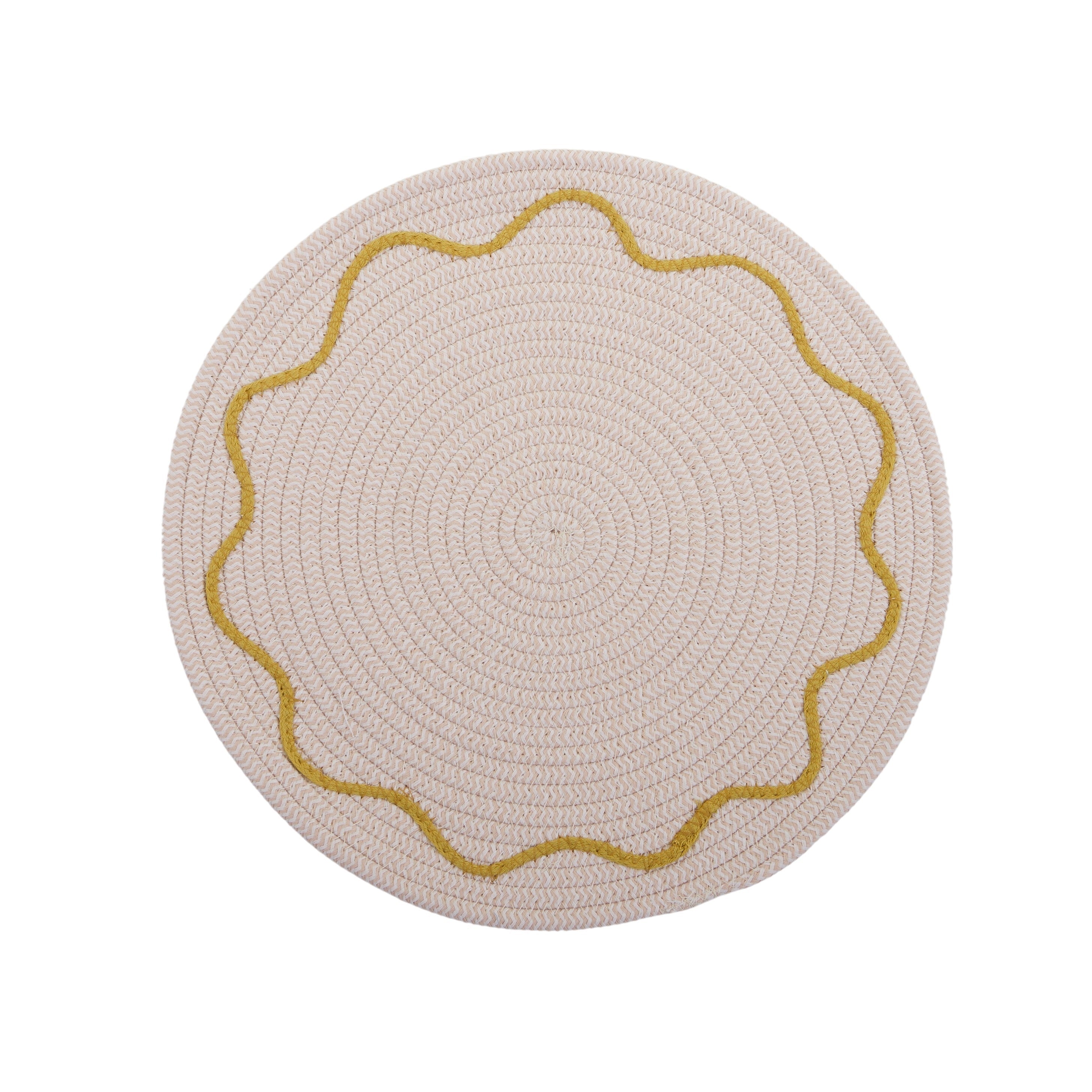 Virgo Cotton Round Placemat 38cm Nude-Dining & Entertaining-Coast To Coast Home-The Bay Room