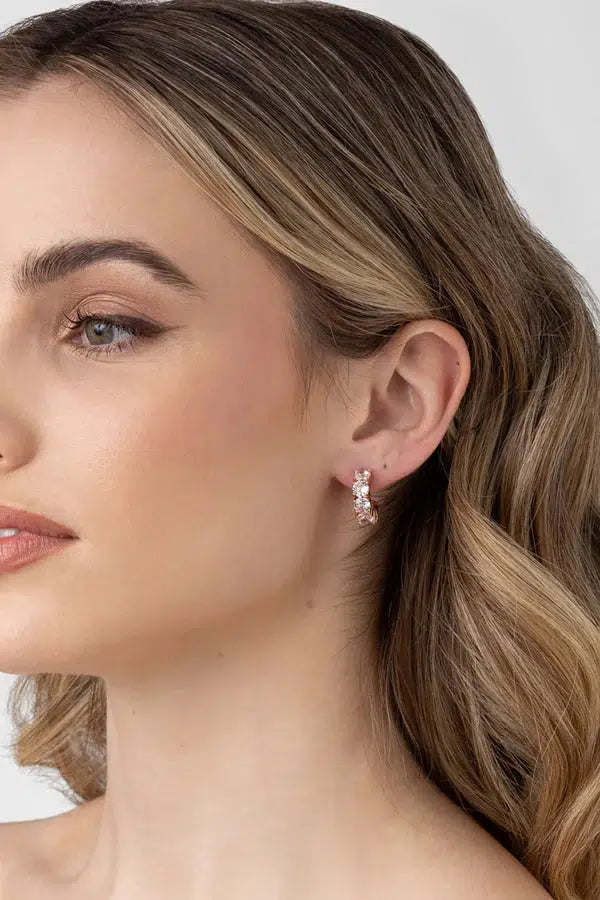 Vittoria Rose Gold CZ Earring-Jewellery-Liberte-The Bay Room