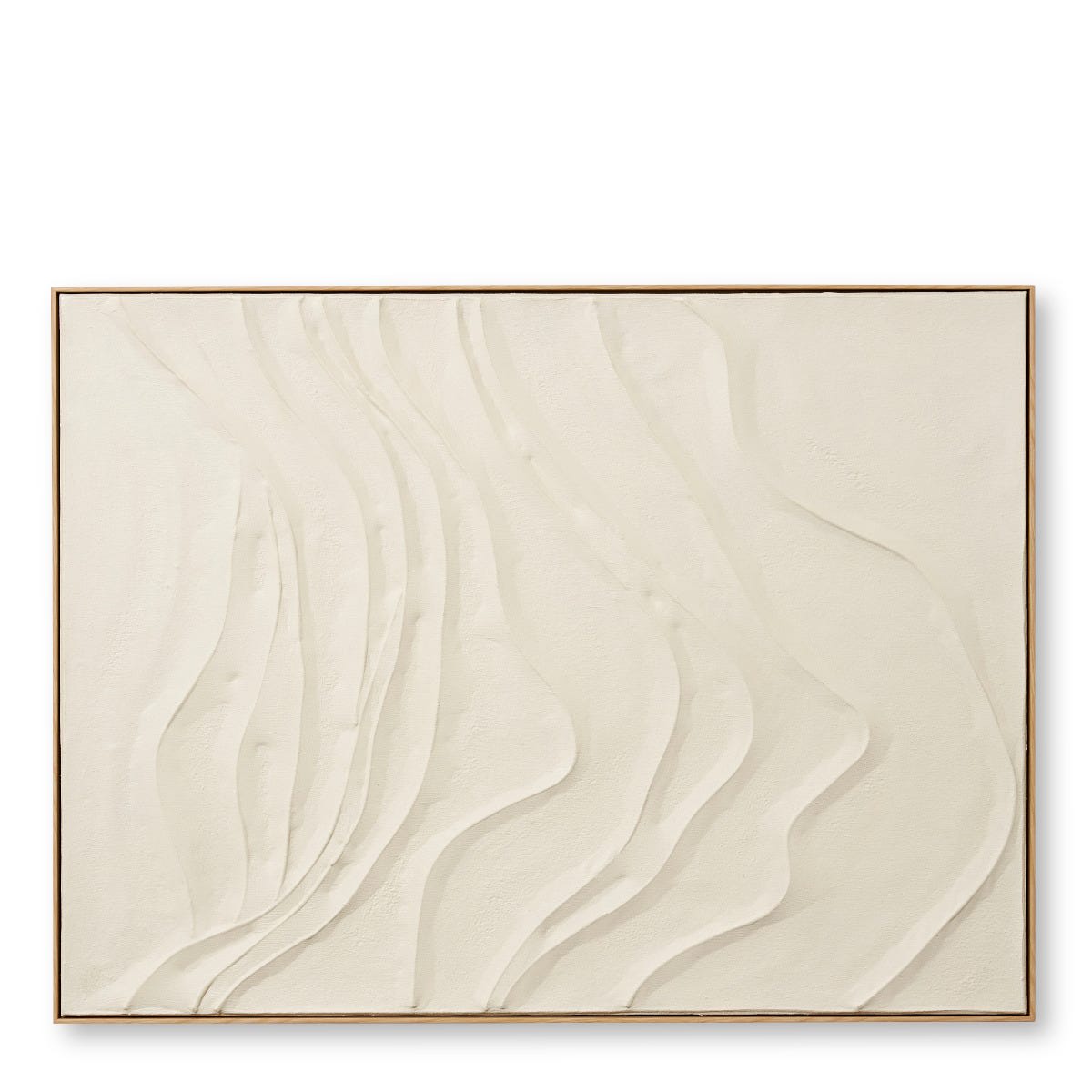 Wavy Hand Painted Wall Art Beige/Natural 90x5x120cm-Wall Decor-Elme Living-The Bay Room