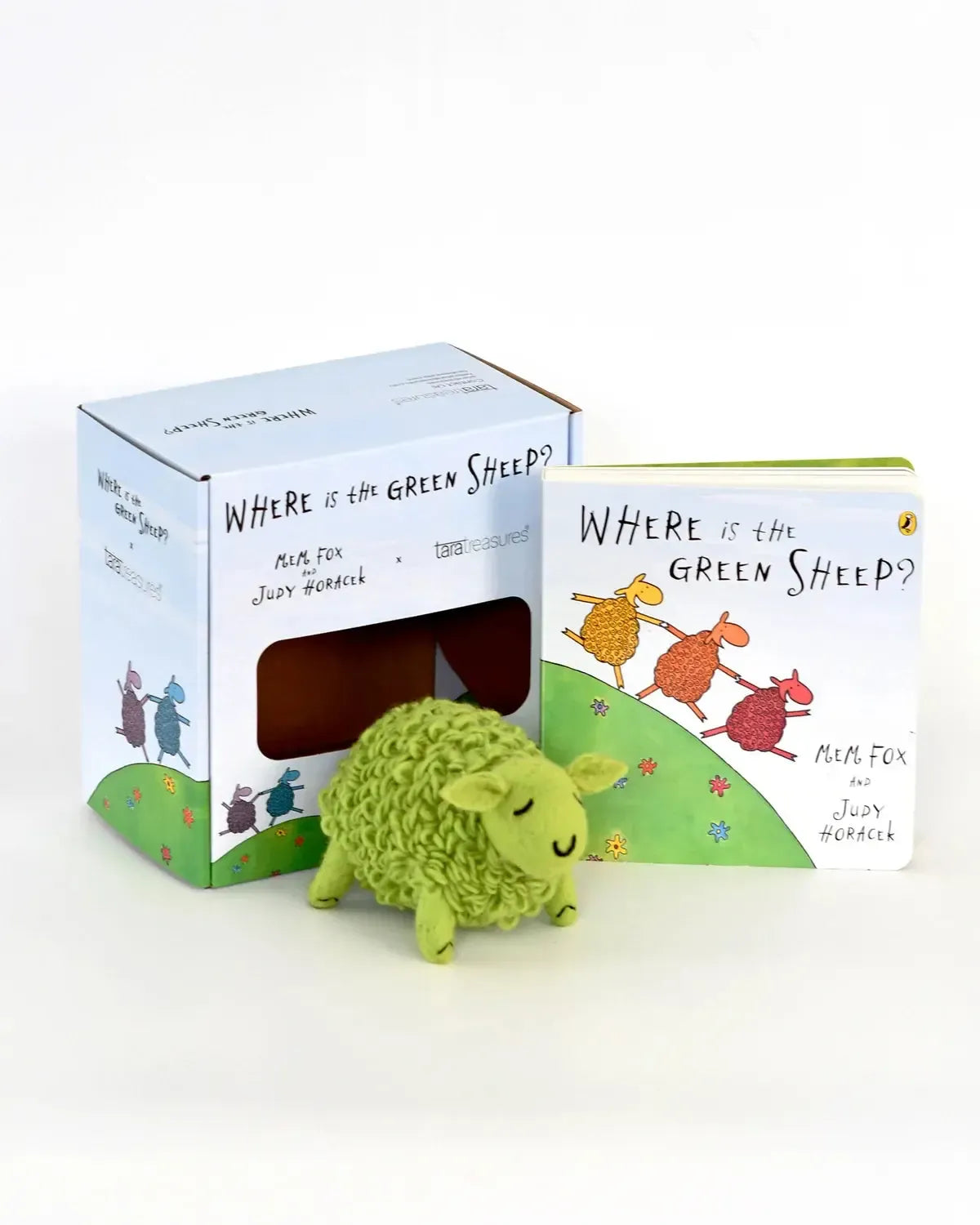 Where Is The Green Sheep? Large Green Sheep Toy and Book Set-Toys-Tara Treasures-The Bay Room
