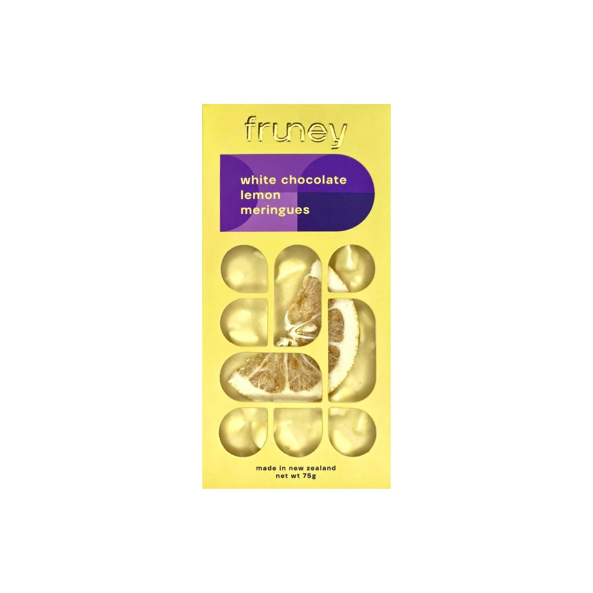 White Chocolate & Lemon Meringue 75g-Gourmet Food & Drink-Fruney-The Bay Room