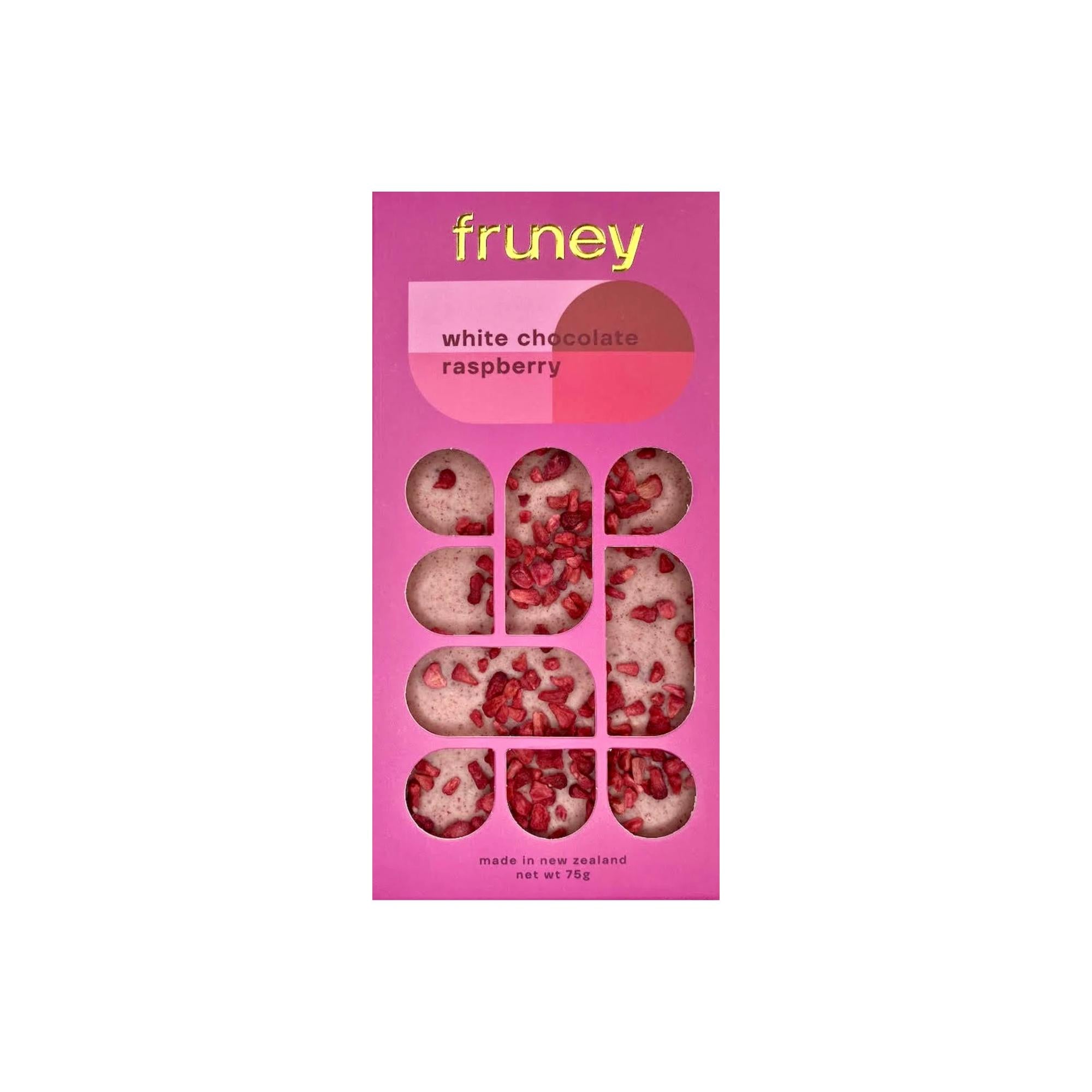 White Chocolate Raspberries Bar 75g-Gourmet Food & Drink-Fruney-The Bay Room